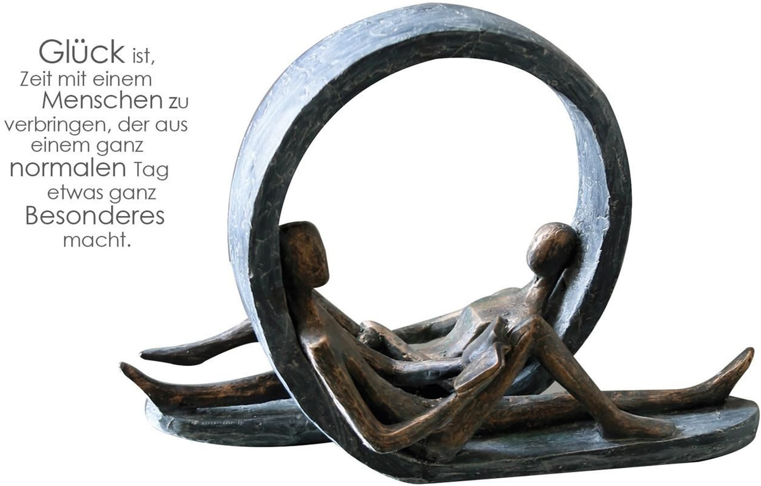 Casablanca by Gilde Dekofigur »Skulptur Auszeit« Dekoobjekt, Höhe 22 cm, mit Spruchanhänger, Wohnzimmer