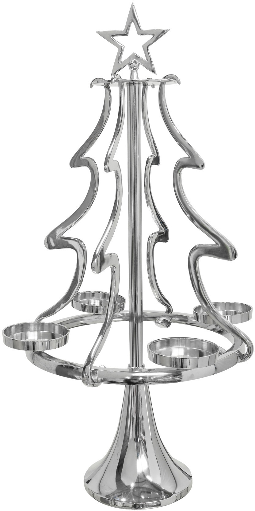 OTTO home Adventsleuchter "Tannenbaum, Weihnachtsdeko" Kerzenständer aus Aluminium, Höhe 86 cm