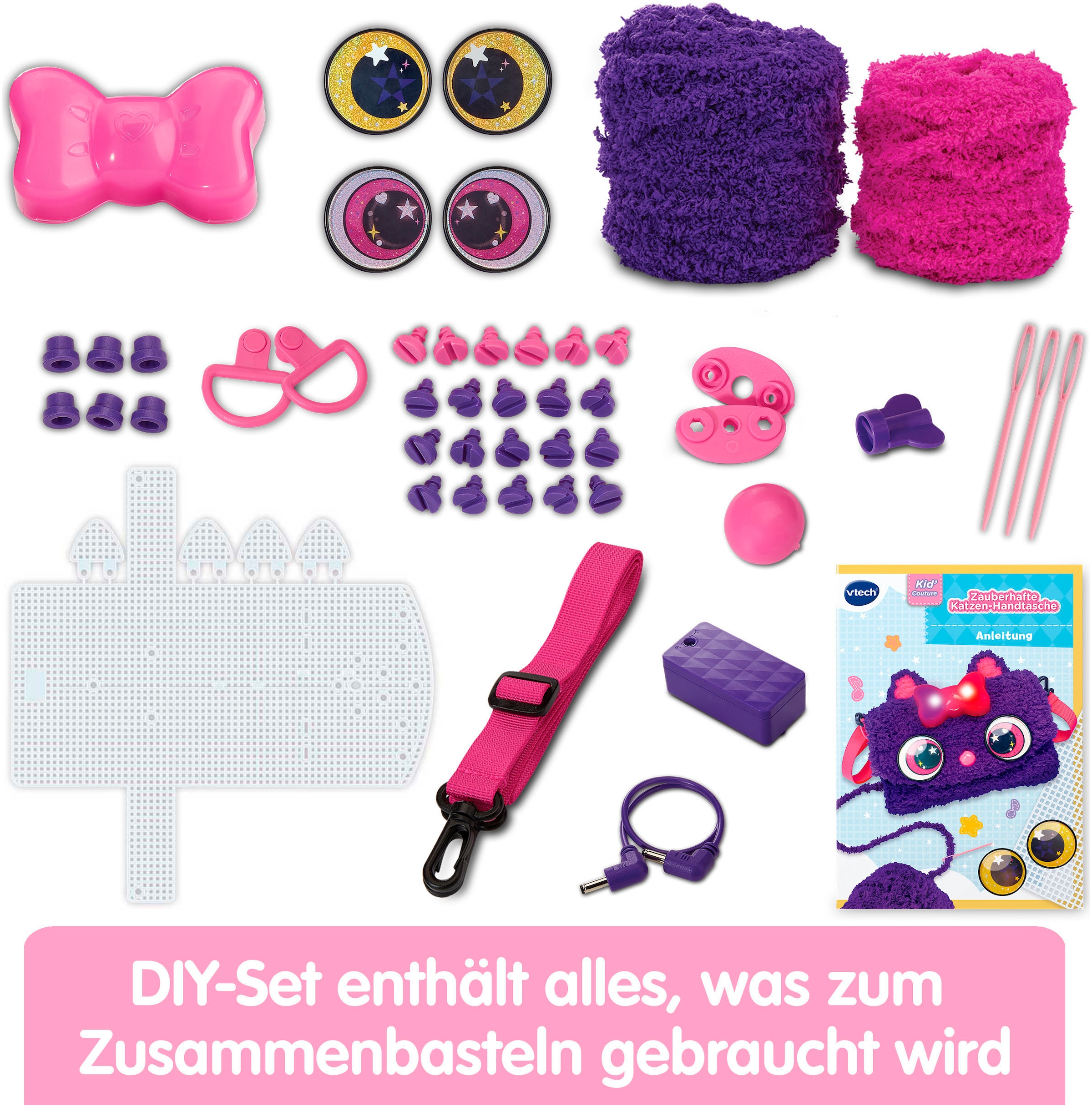 Vtech® Kreativset »Kid'Couture - Zauberhafte Katzen-Handtasche«, mit Licht- und Soundeffekt