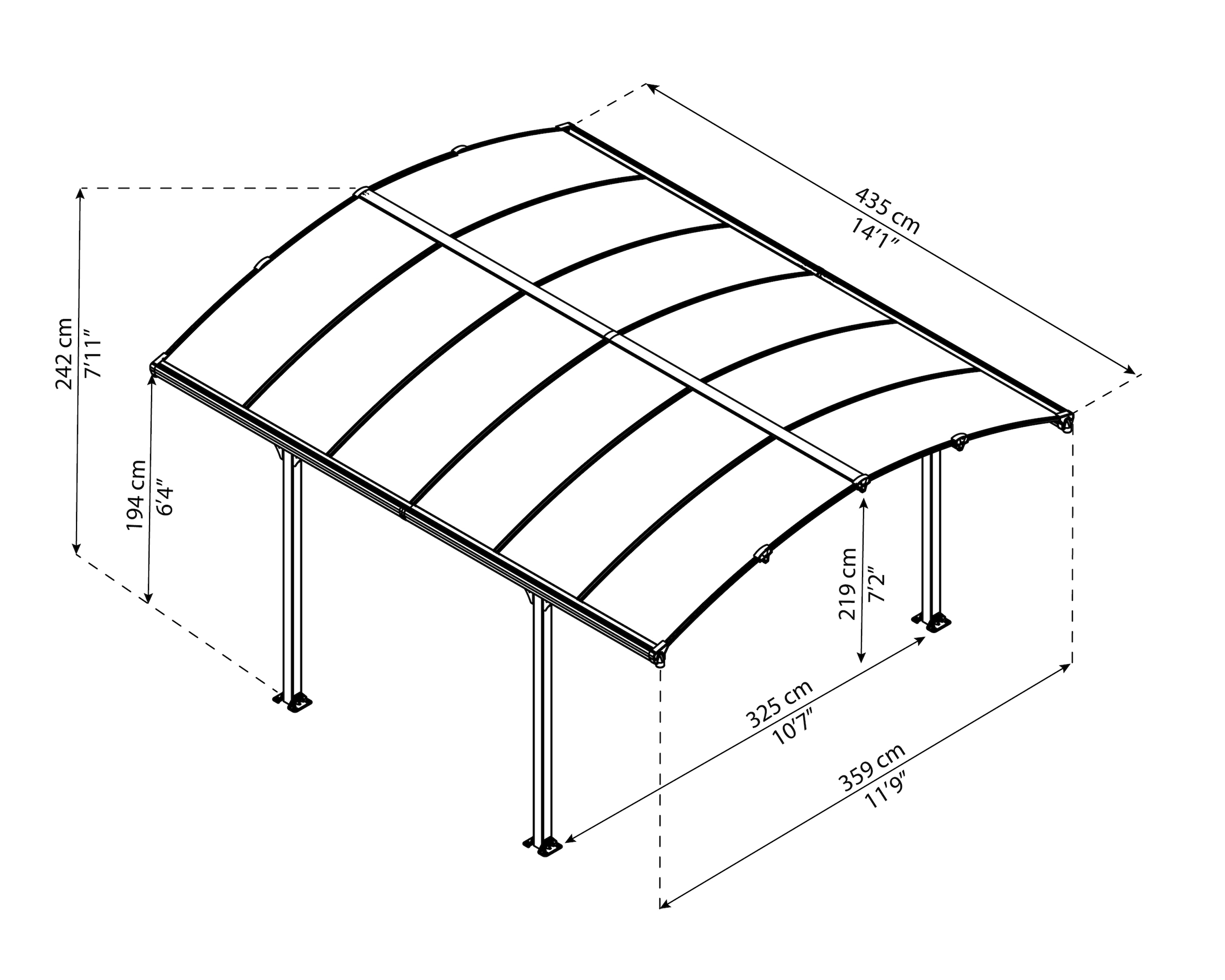 Palram - Canopia Pavillon »Tuscon 4300«, BxTxH: 359x435x242 cm