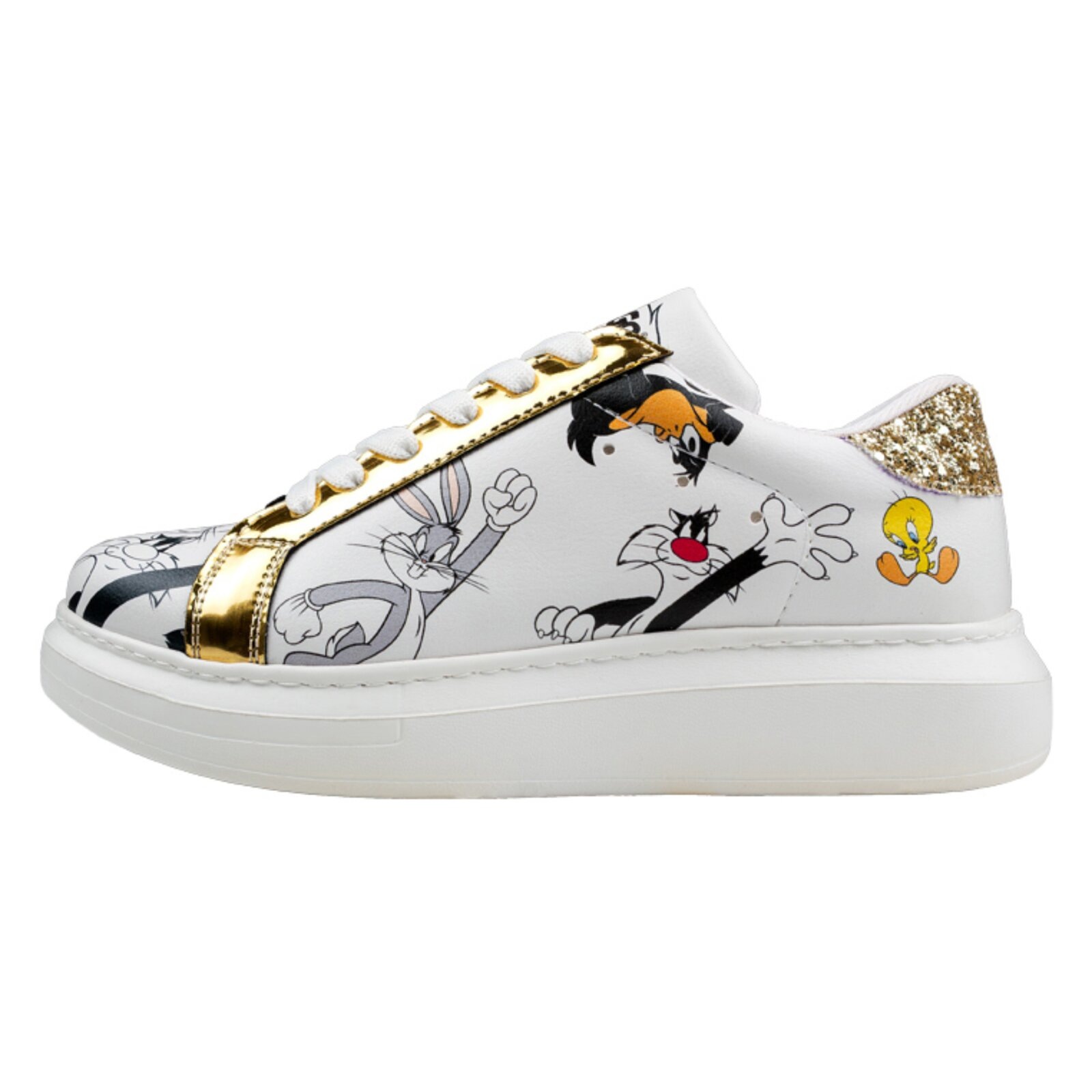 DOGO Sneaker "Verona Low-Top Sneaker Looney Tunes Chasing Tunes Damen Sneaker" Handgefertigt