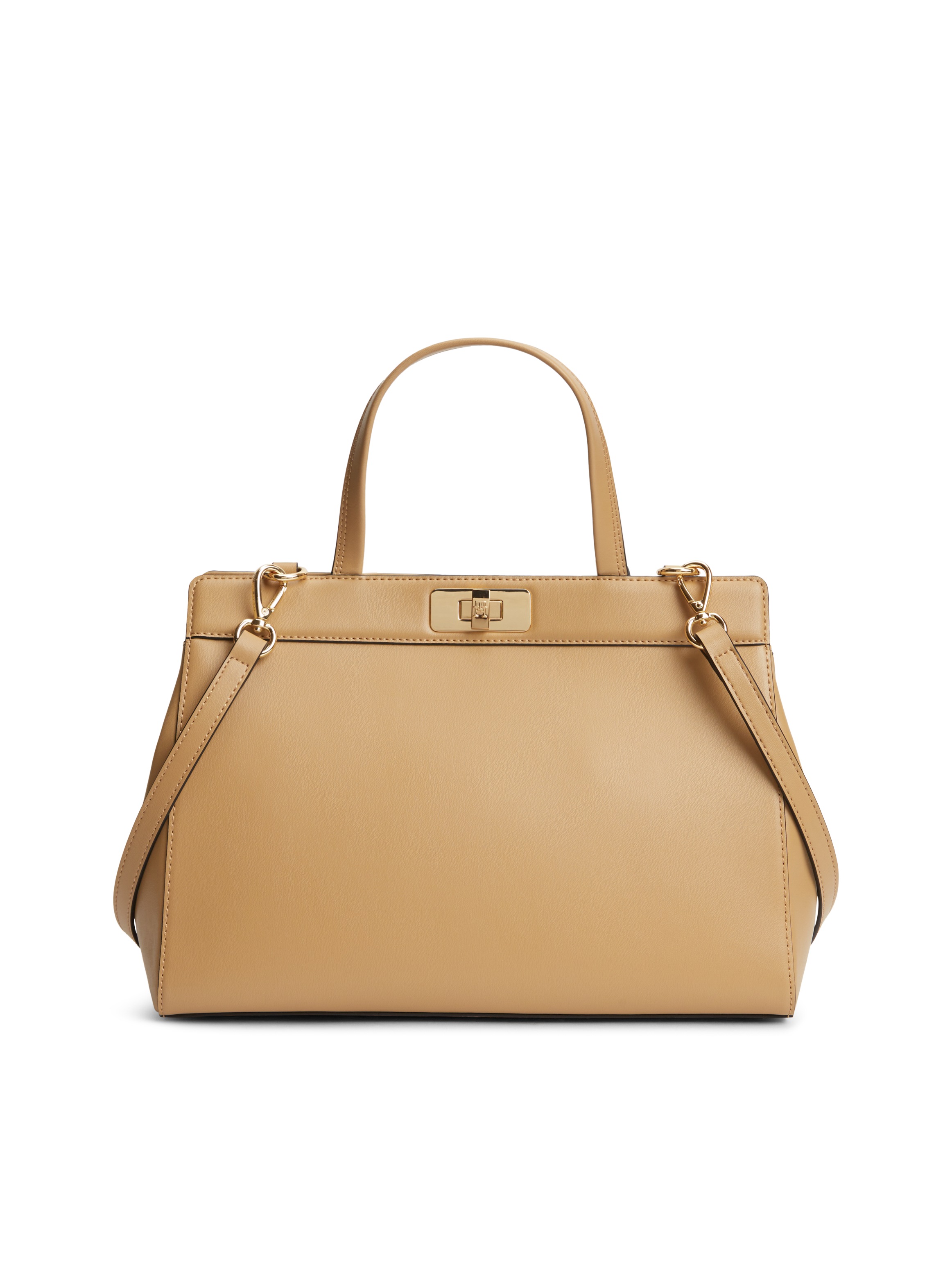 Tommy Hilfiger Henkeltasche "TH MODERN SATCHEL" Damen Tragetasche, Umhängetasche, mit goldfarbenen Details
