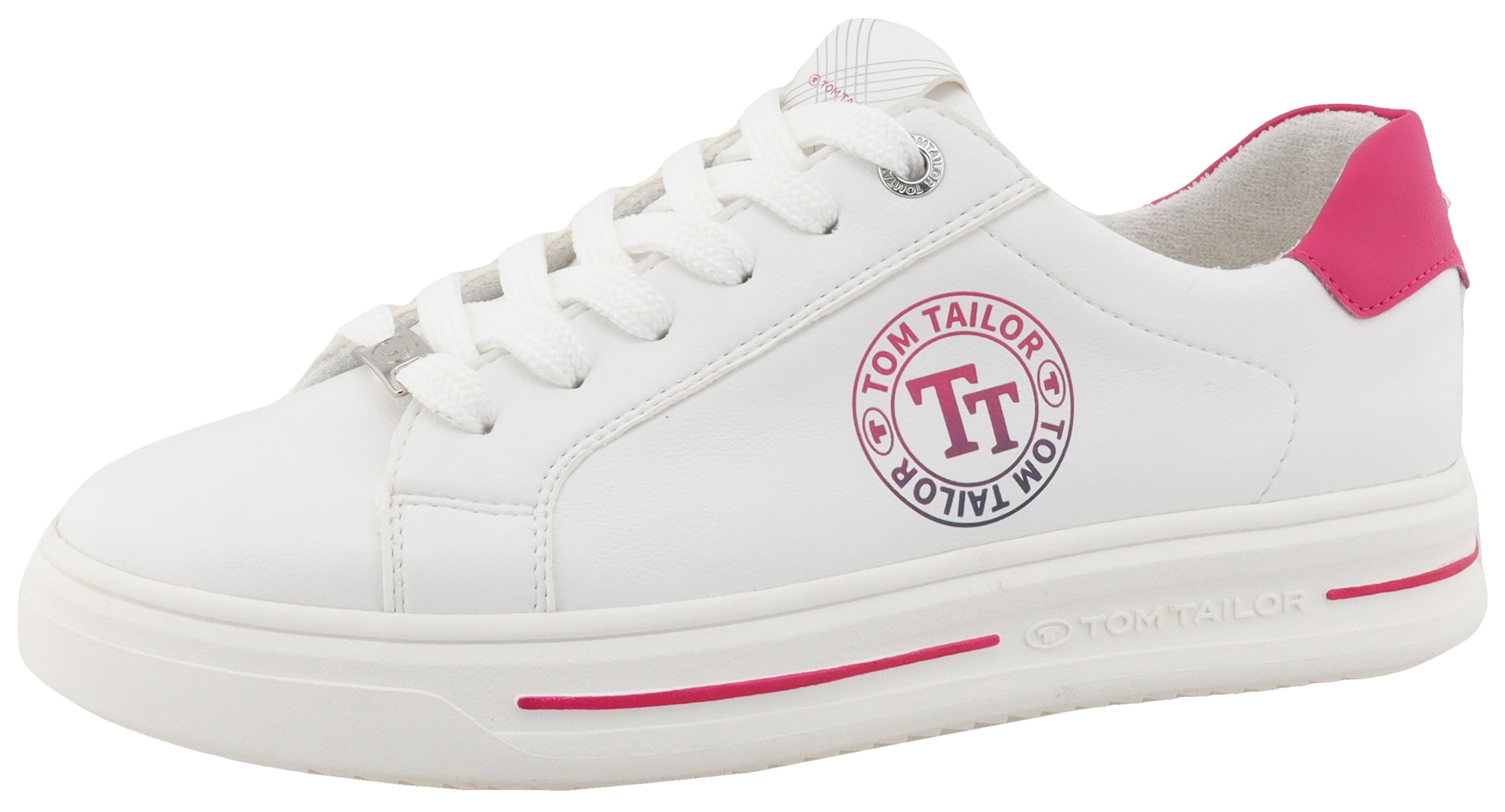 TOM TAILOR Plateausneaker, Halbschuh, Freizeitschuh, Schnürschuh, Kontrastbesatz an der Ferse