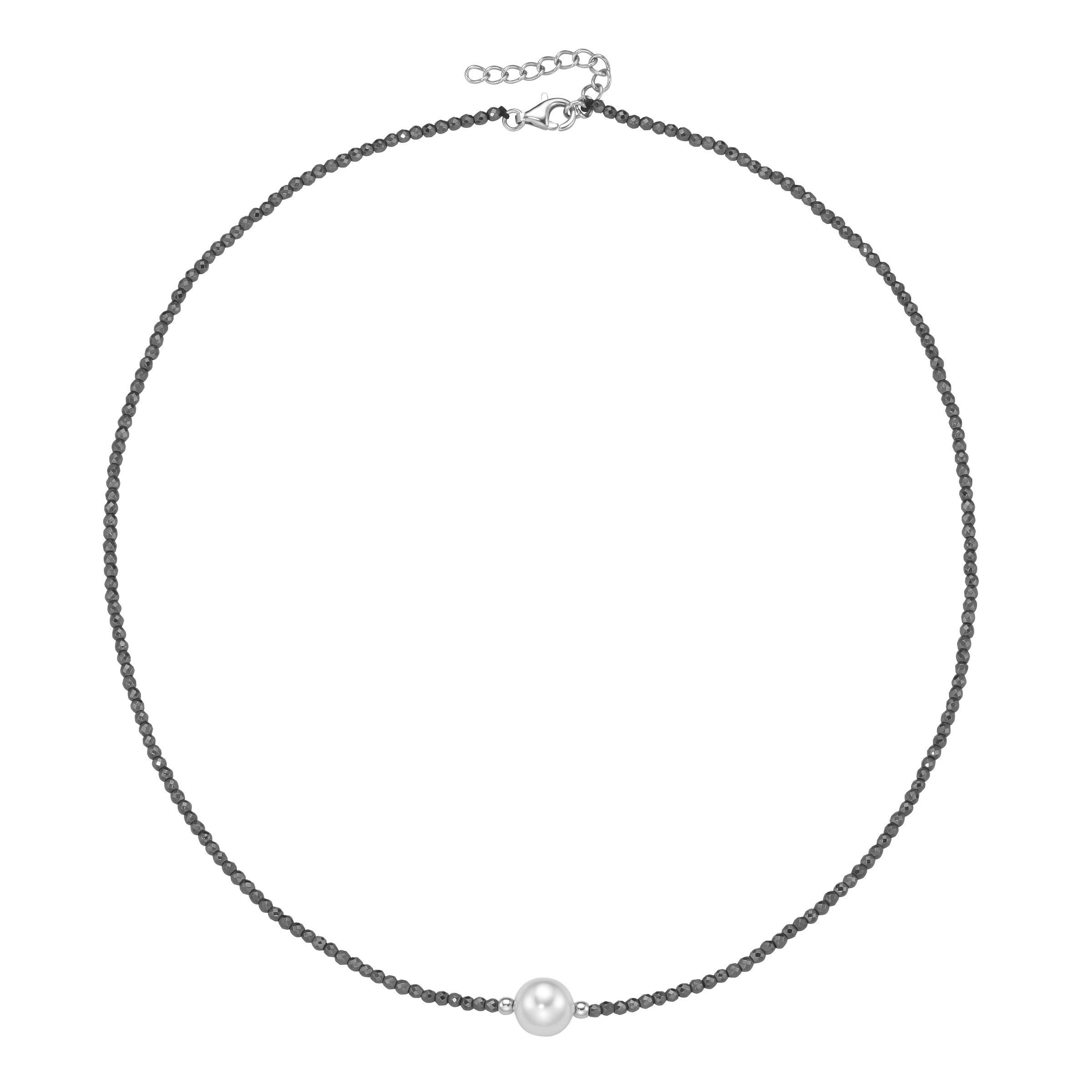 Smart Jewel Collier »mit Edelstein-Kugeln + Muschelkern-Perle, Silber 925«