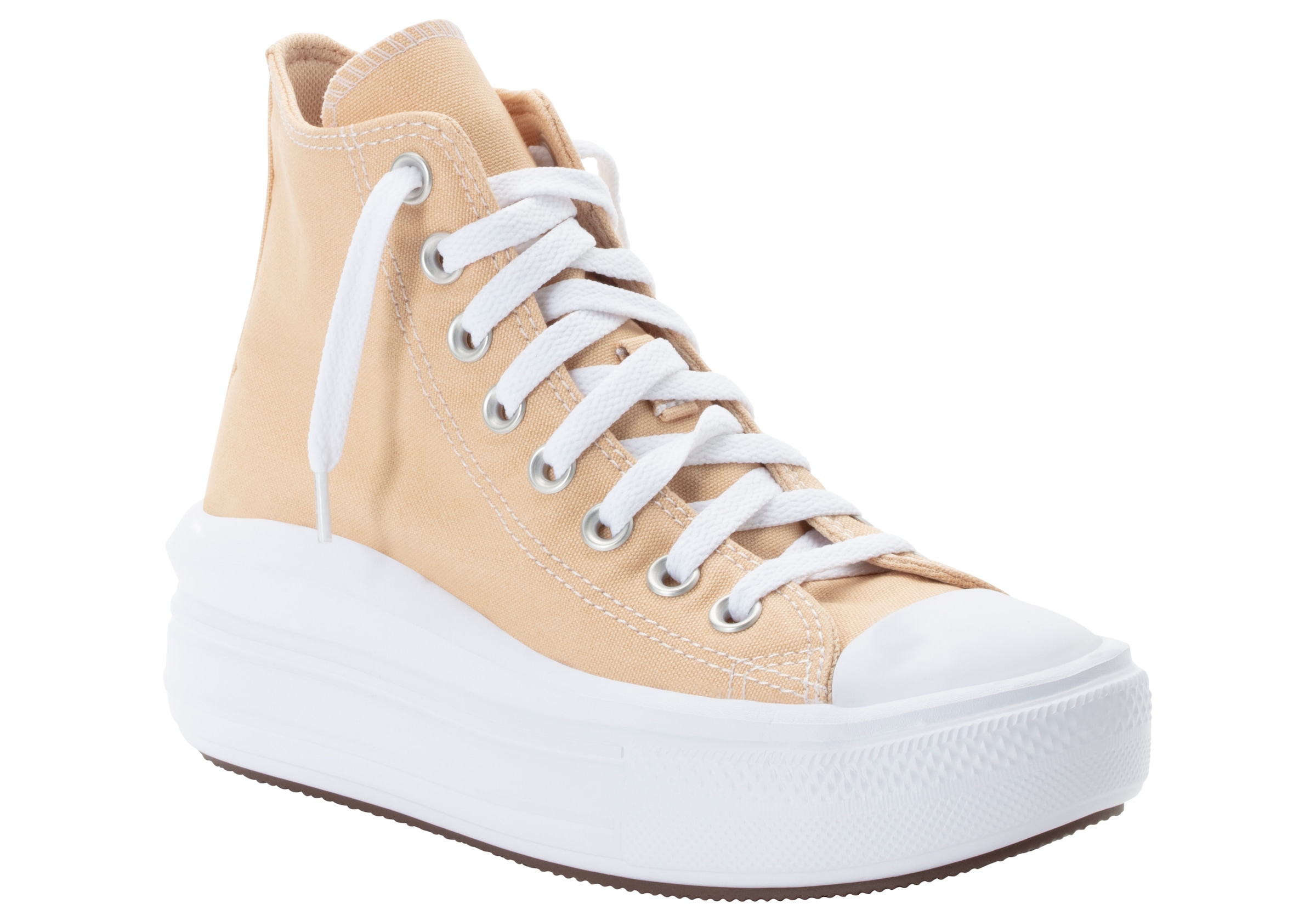 CONVERSE Jungen Sneaker "CHUCK TAYLOR ALL STAR MOVE PLATFORM", Gr. 37,5coastal dune, weiß, Textil, Schuhe