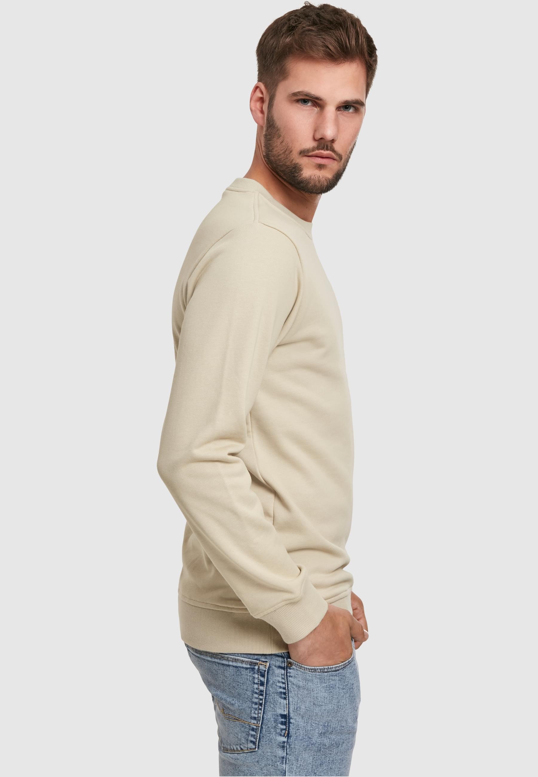 URBAN CLASSICS Rundhalspullover »Urban Classics Herren Basic Terry Crew«, (1 tlg.)