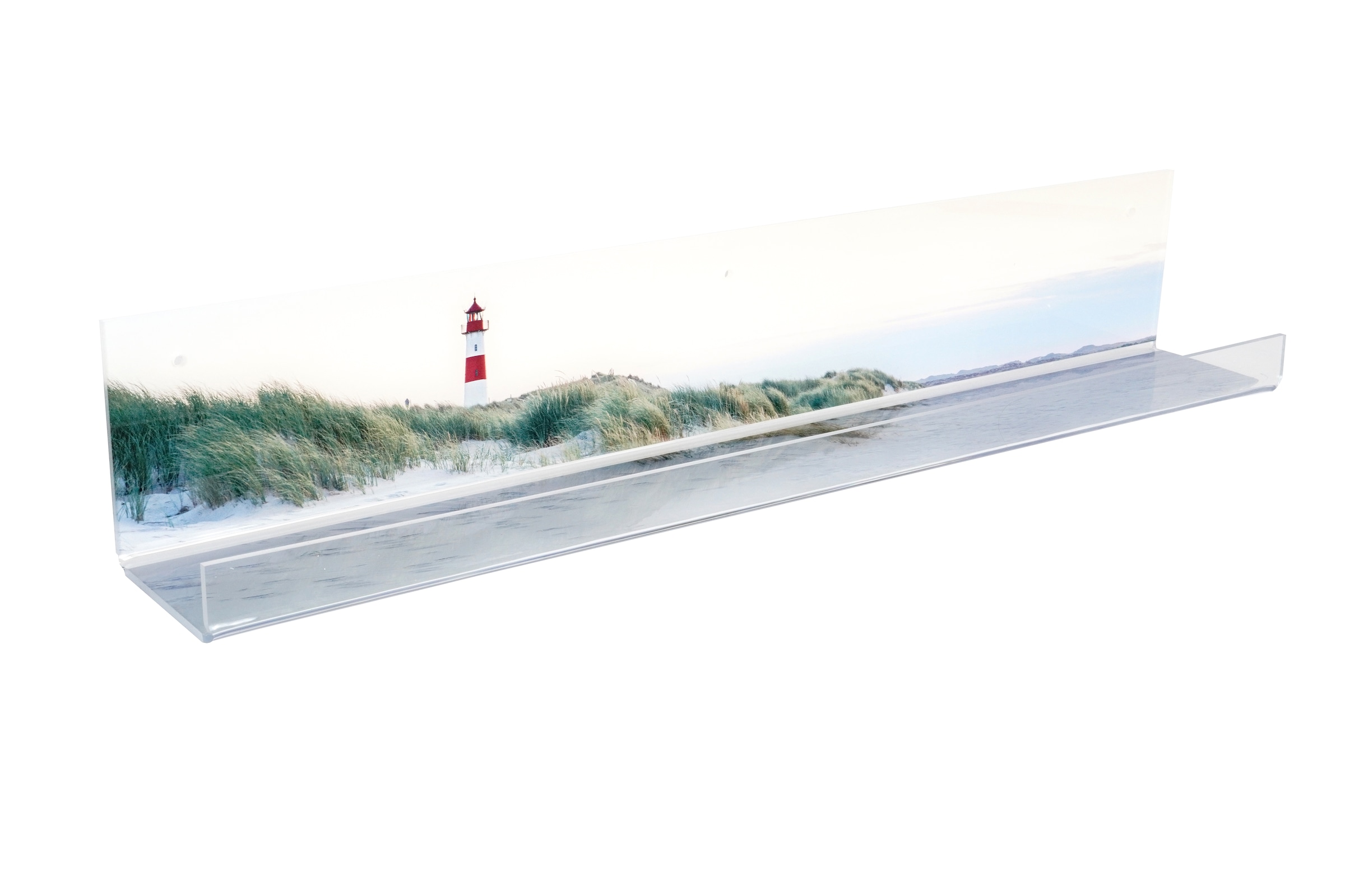 my home Deko-Wandregal »Strand - Gewürzhalter aus Acrylglas - Küchenorganizer«, (1 St.), Acrylleiste - Badezimmerablage - bedruckt - Inkl. Schrauben & Dübel
