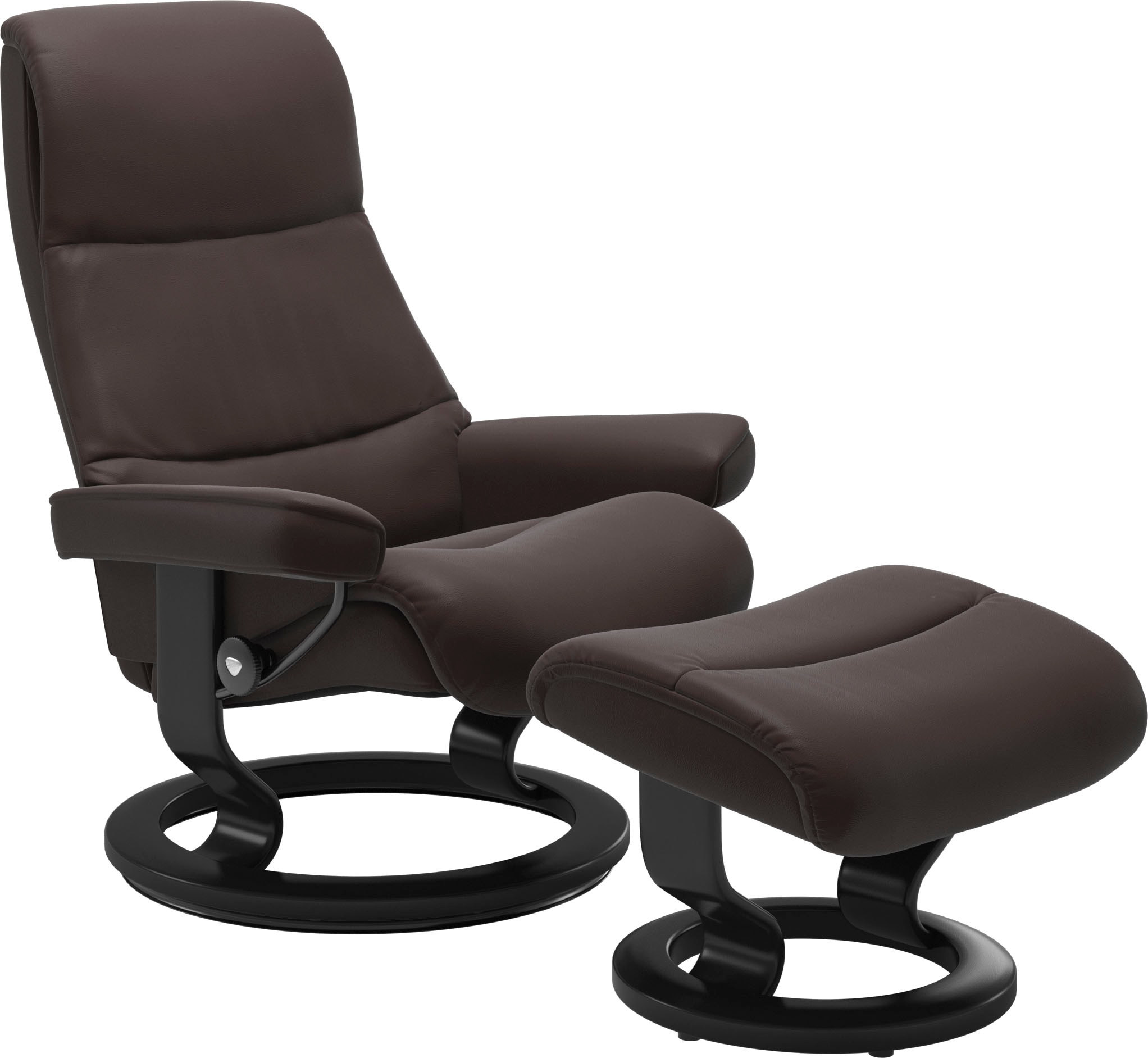 Stressless Relaxsessel "View" Set, Relaxsessel mit Hocker, mit Classic Base, Größe S,Gestell Schwarz