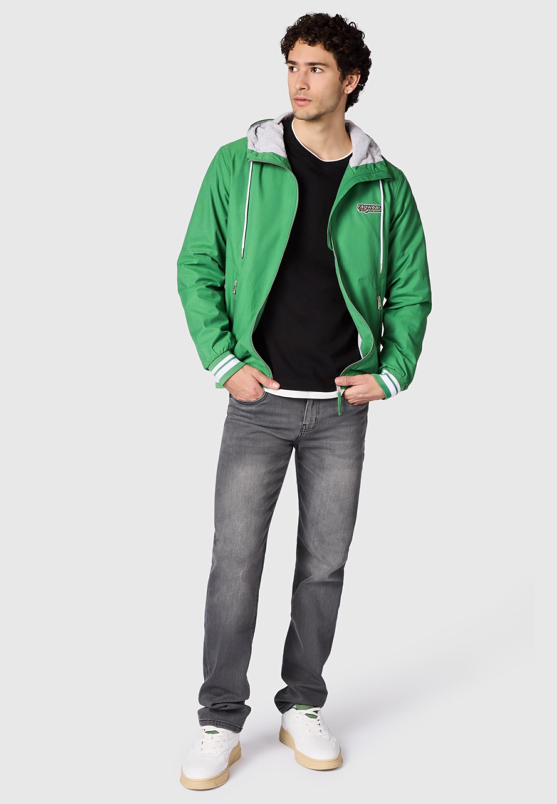 Ragwear Outdoorjacke »Stewan YOUMODO« mit Kapuze leichte Herren Übergangsjacke mitelastischen Bündchen