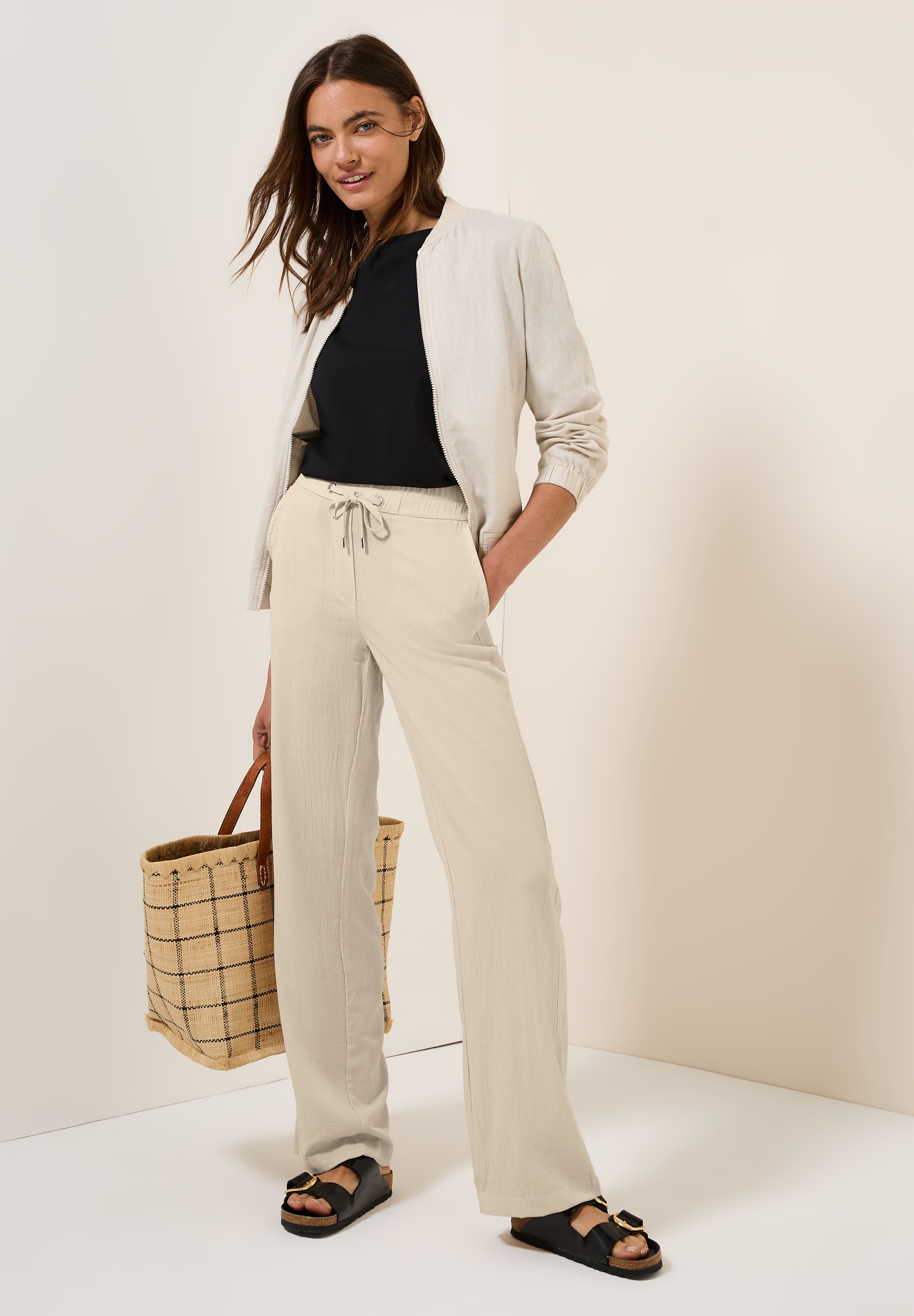 Cecil Stoffhose »Style Neele«, mit elastischem Bund und Tunnelzug