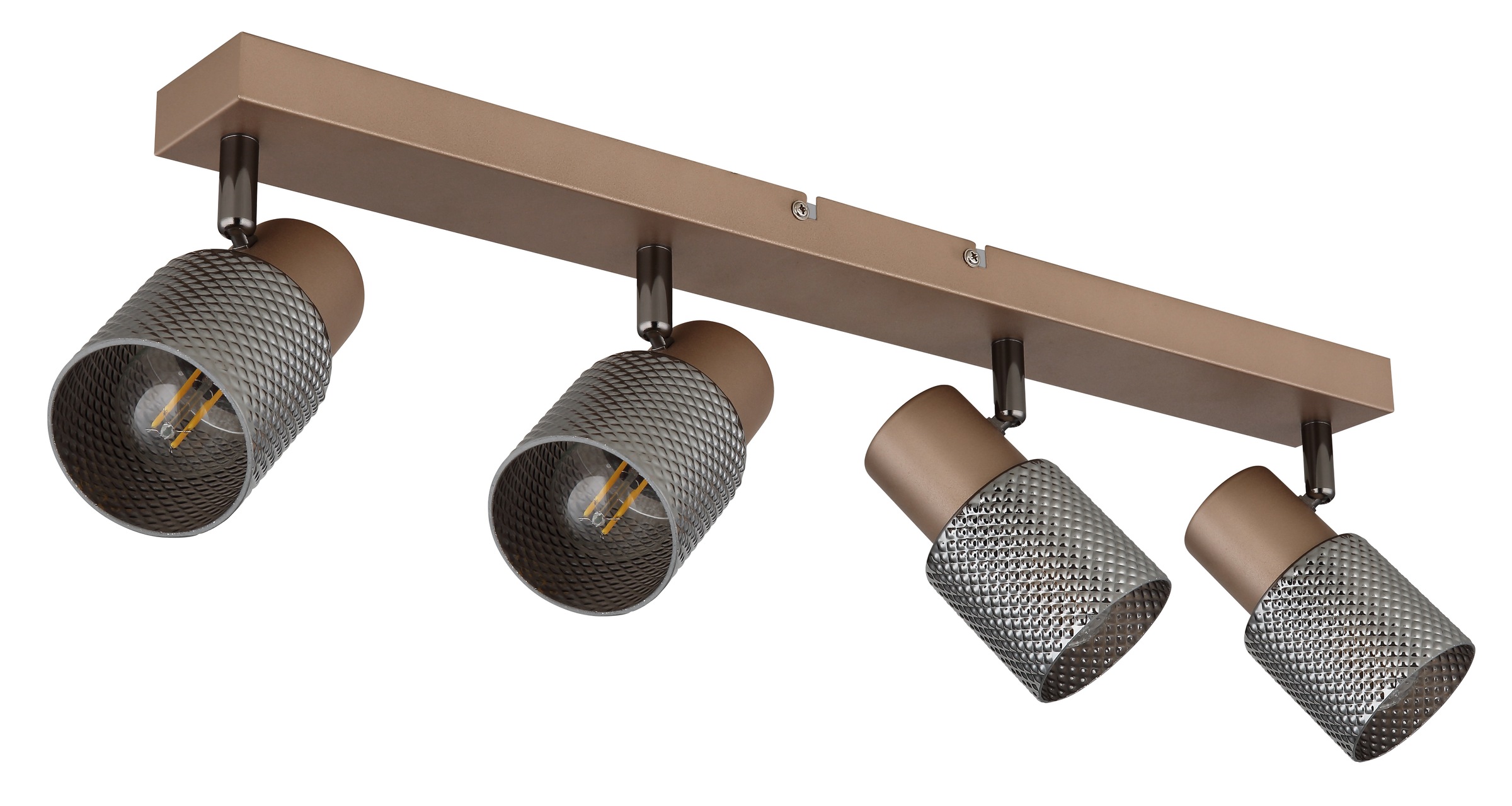 GLOBO LIGHTING Deckenstrahler »SATELLA«, Leuchtmittel E14 | ohne Leuchtmittel, Deckenspot/kaffeefarben/Glaskupferfarb./Kristalleffekt/Flur/Wohnzimmer