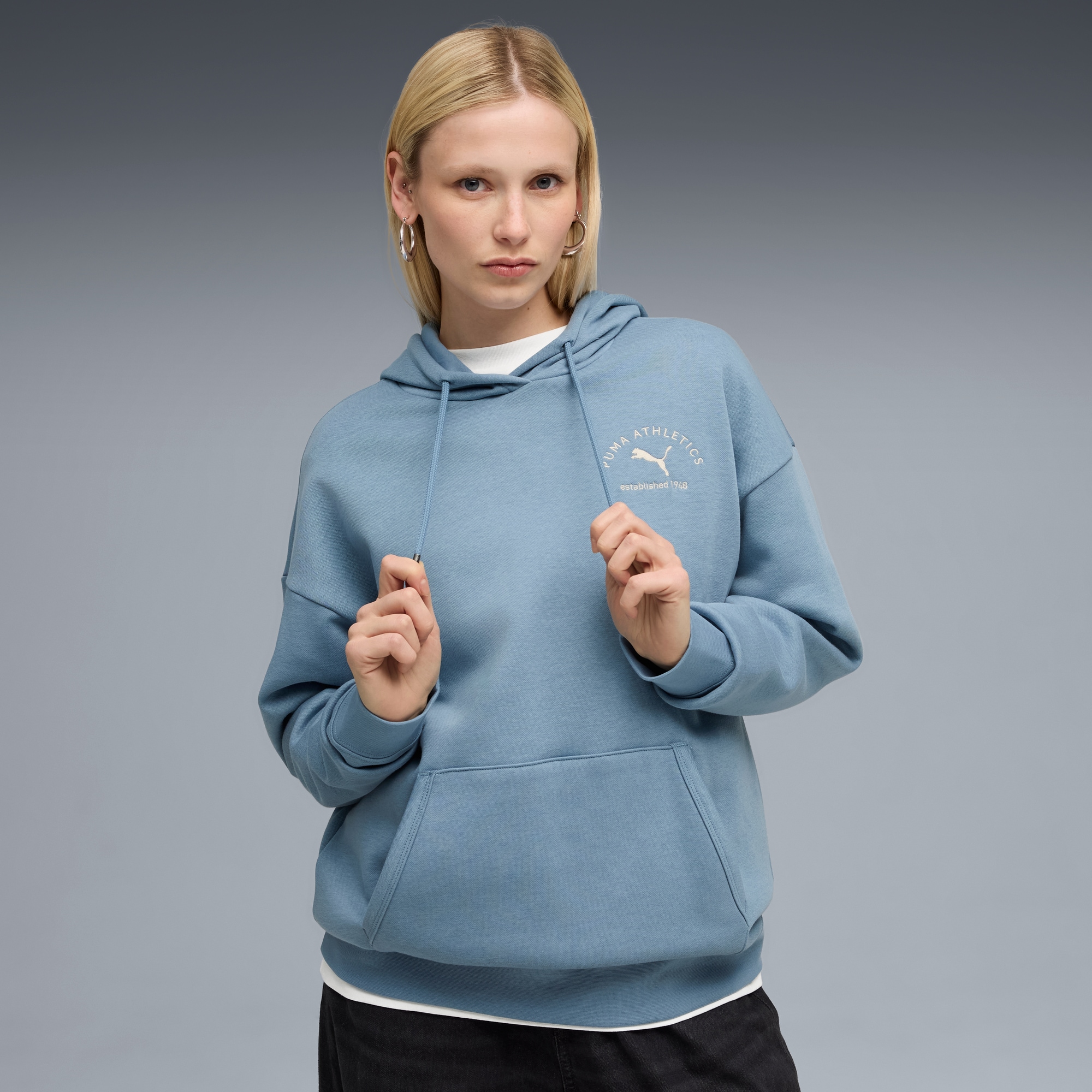 PUMA Kapuzensweatshirt "CLASS RELAXED HOODIE FL", mit Kapuze, mit Kängurutasche, Rundhalsausschnitt