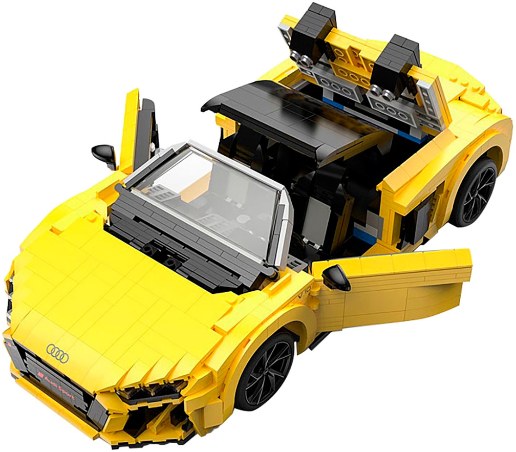 Jamara Konstruktions-Spielset »Audi R8 Spyder 1:14 gelb Bricks«, (1440 St.), Maßstab 1:14, offiziell lizensiert