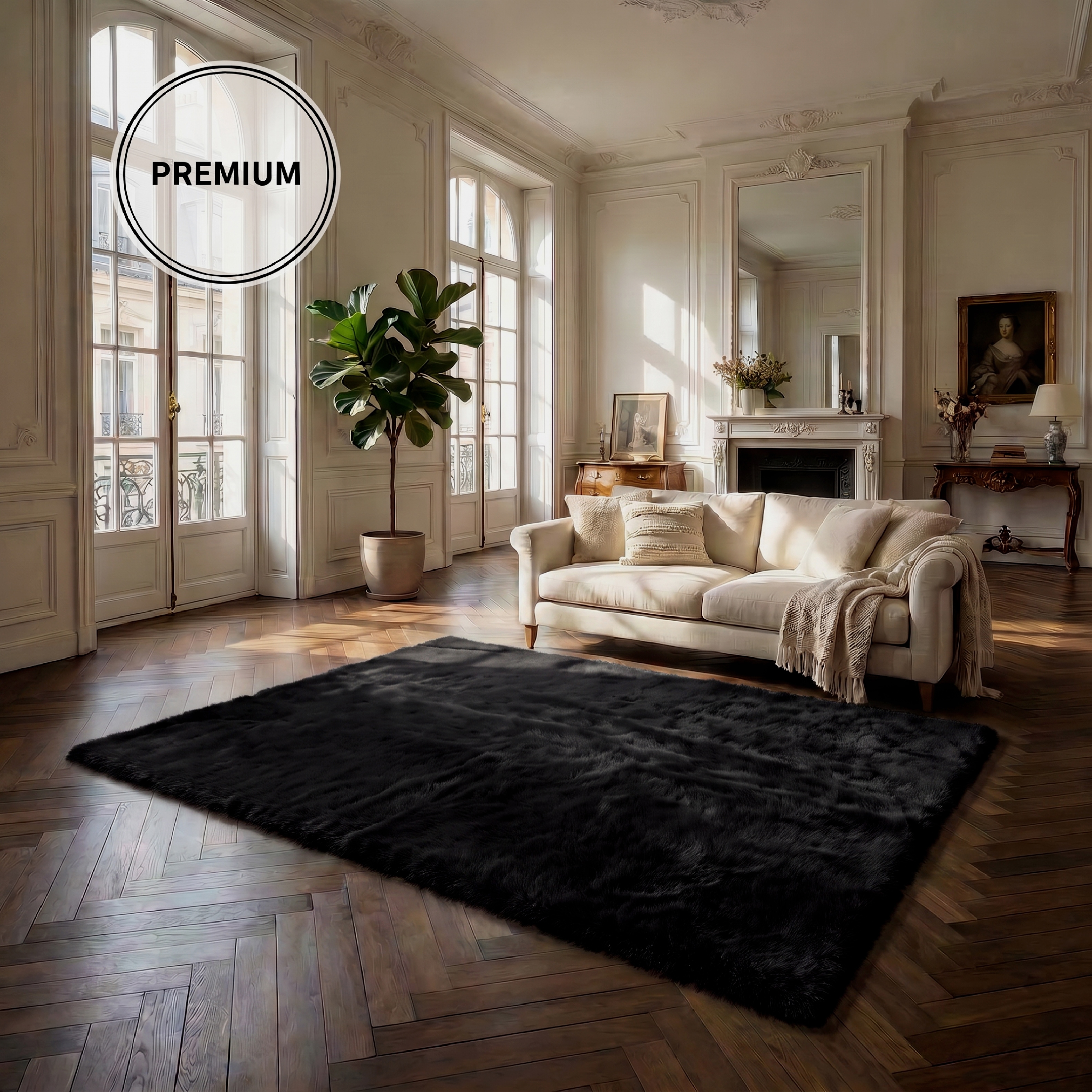 OTTO home Fellteppich "Balu, in Standard- und Premium-Qualität, 20 mm oder 38 mm Höhe" rechteckig 20 mm Höhe Kaninchenfell-Haptik, kuschelig, weich, Kunstfellteppich, Wohnzimmer