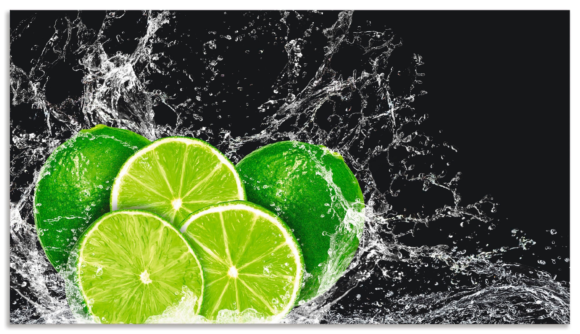 Artland "Limone mit Spritzwasser" Alu Spritzschutz mit Klebeband, einfache günstig online kaufen