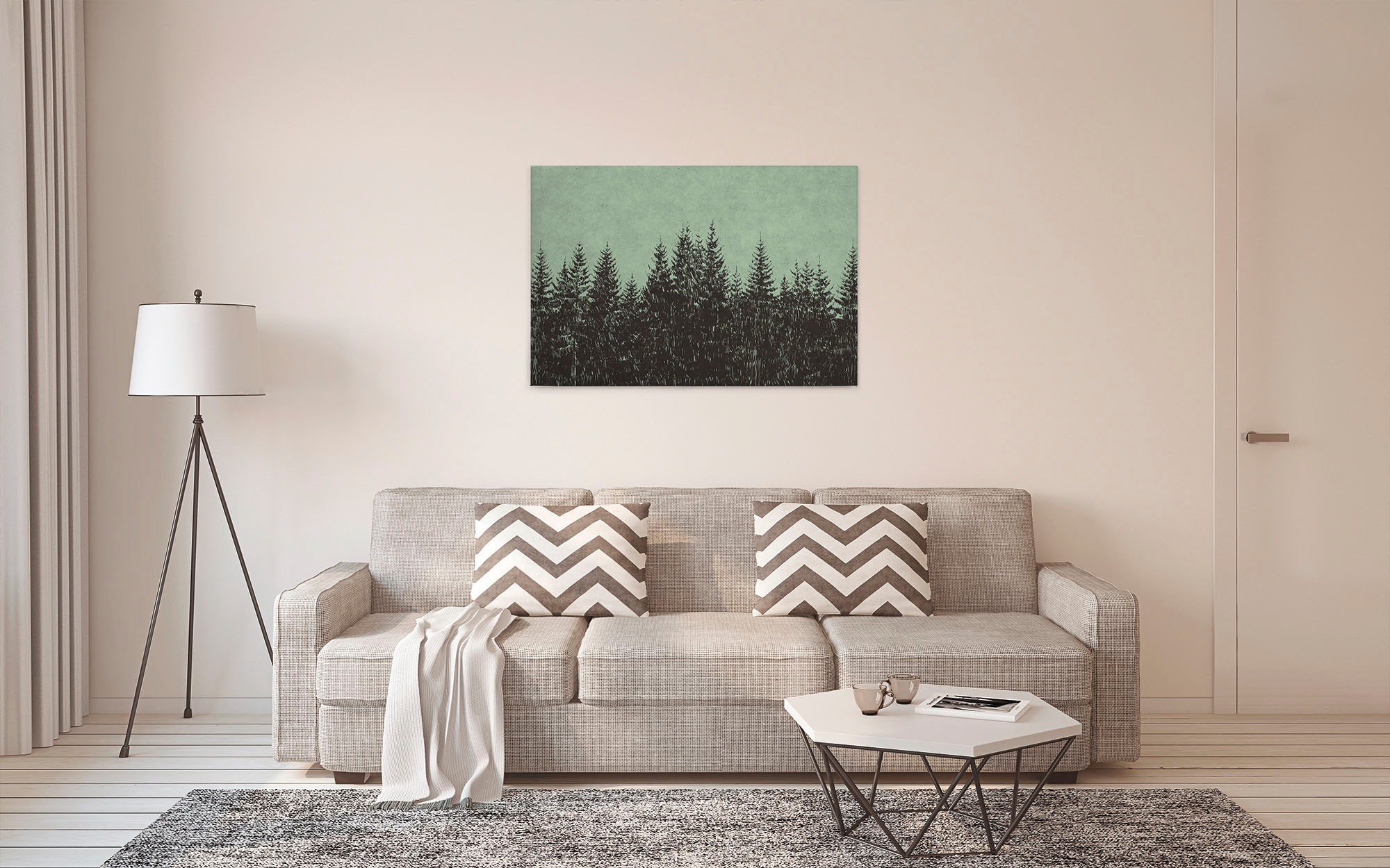 A.S. Création Leinwandbild »black forest«, Wald, (1 St.), Wald Bild Keilrahmen