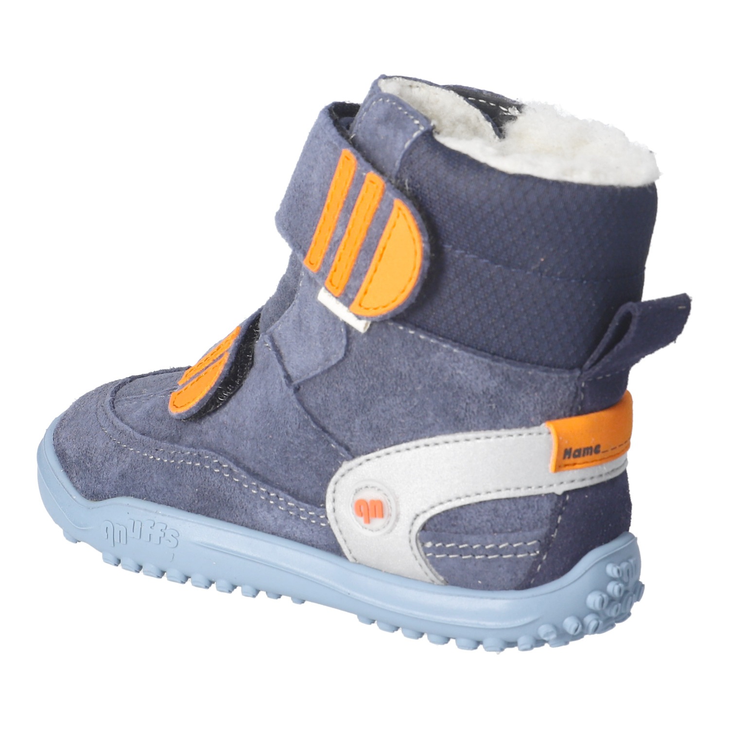 qnuffs Barfußschuh »TANNE«  Klettboots, Winterboots mit praktischem Namensschild an der Ferse