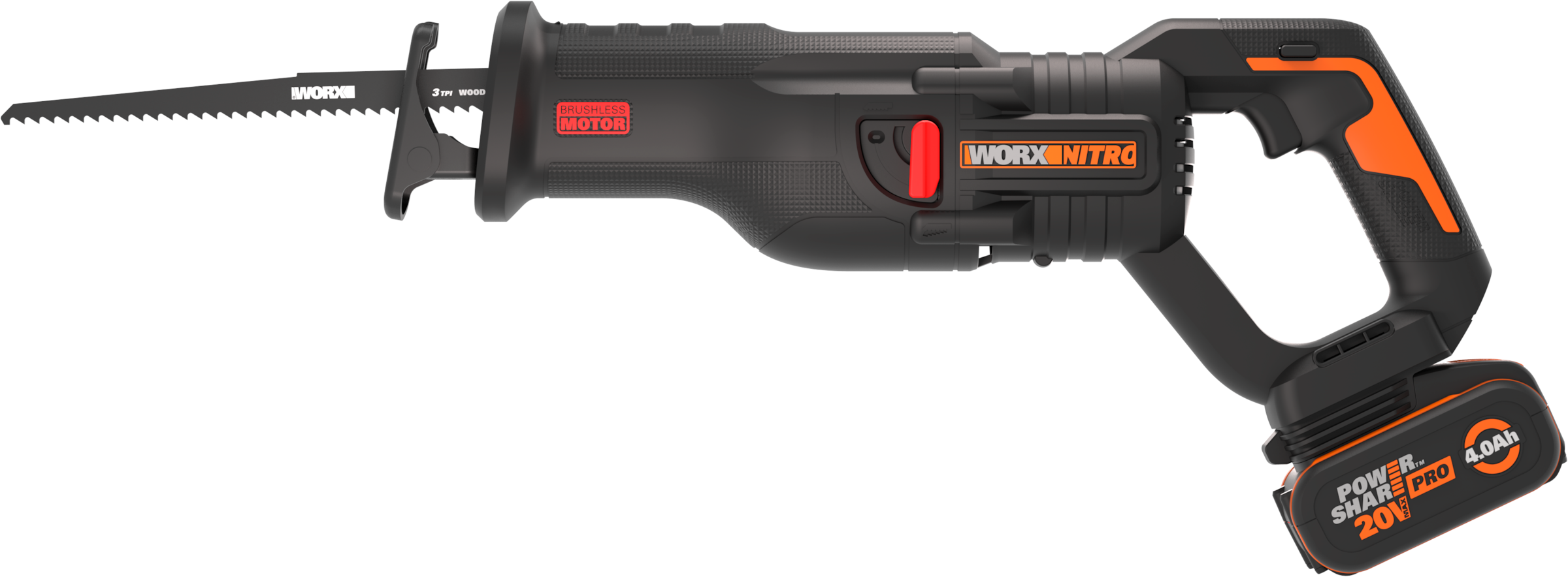 Worx Akku-Säbelsäge »WX516 NITRO«, Brushless-Motor, variable Drehzahlregelung, inkl. Akku &...