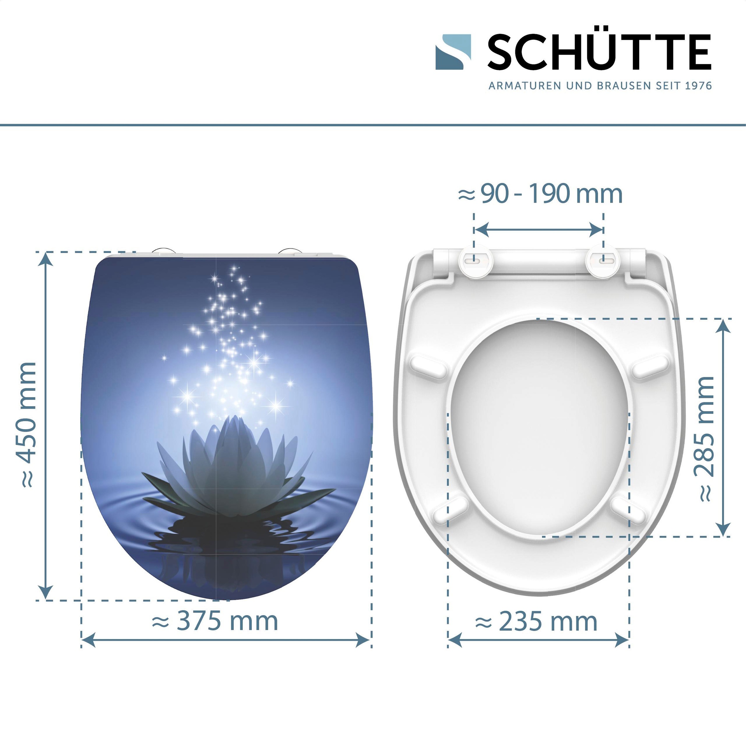 Schütte WC-Sitz »Water Lily« Duroplast, mit Absenkautomatik und Schnellverschluss, High Gloss