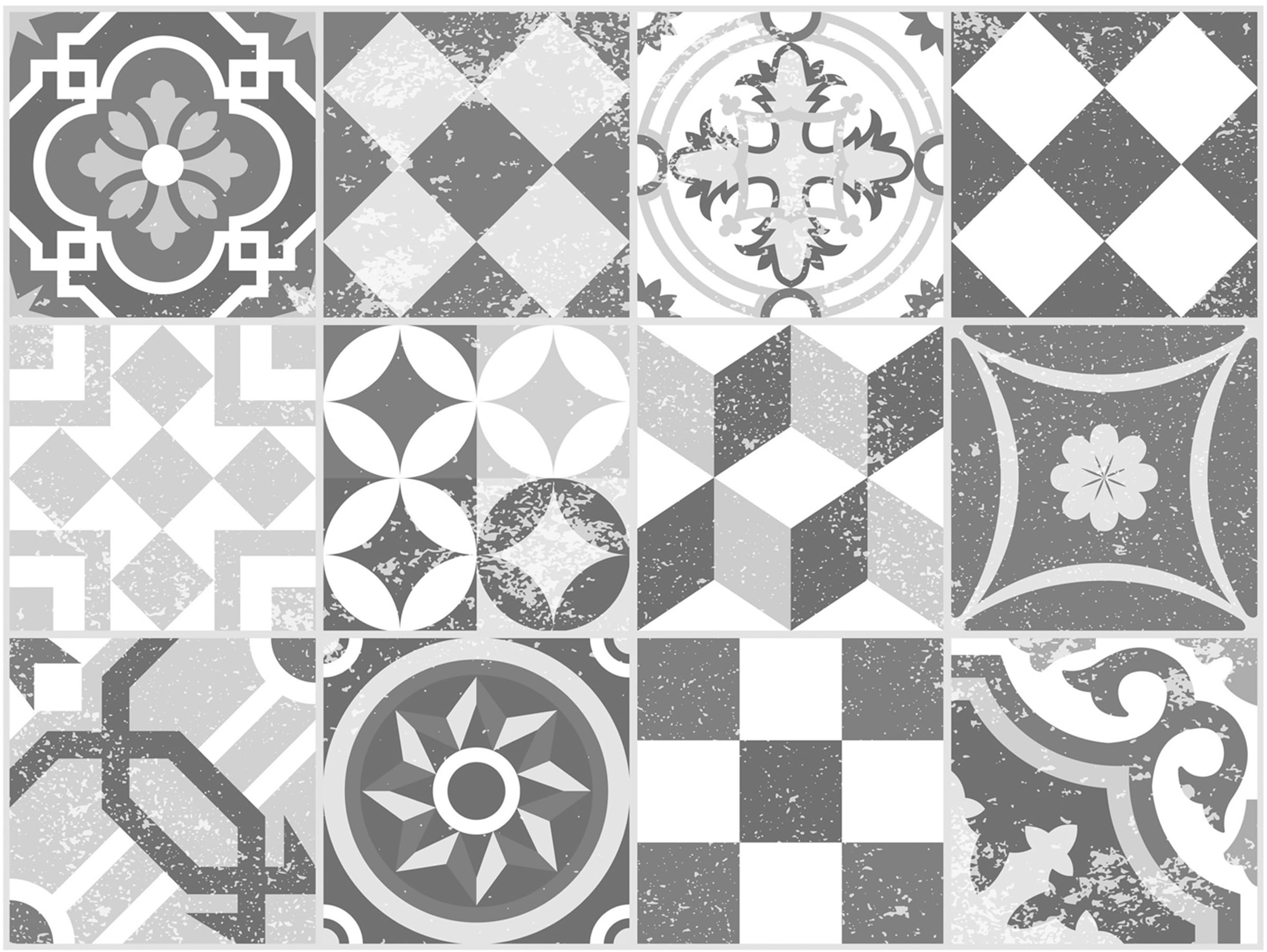 Contento Platzset »Mosaik, grau«, (Set, 4 St.), für innen und außen geeignet, wasserabweisend