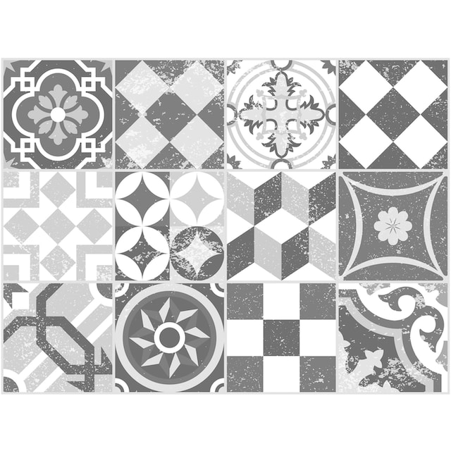 Contento Platzset »Mosaik, grau«, (Set, 4 St.), für innen und außen  geeignet, wasserabweisend | BAUR