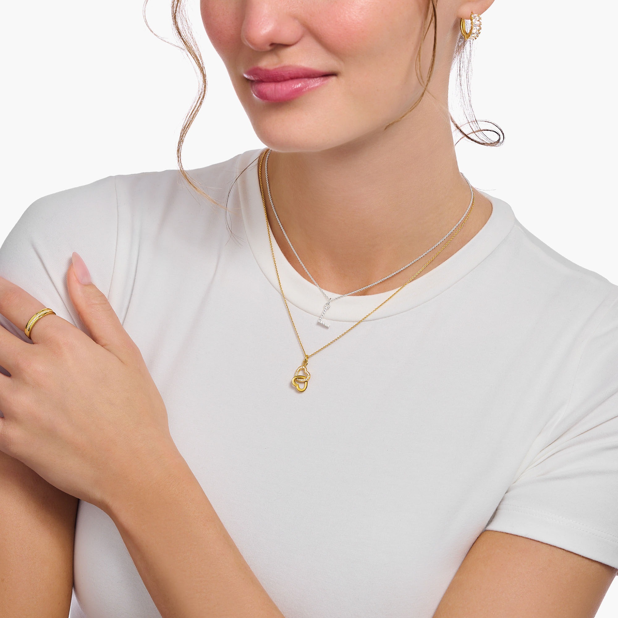 THOMAS SABO Kette mit Anhänger »Buchstabe, KE2240 - KE2265-051-14-L45V, KE2240 - KE2265-414-14-L45V«, mit Zirkonia (synth.)