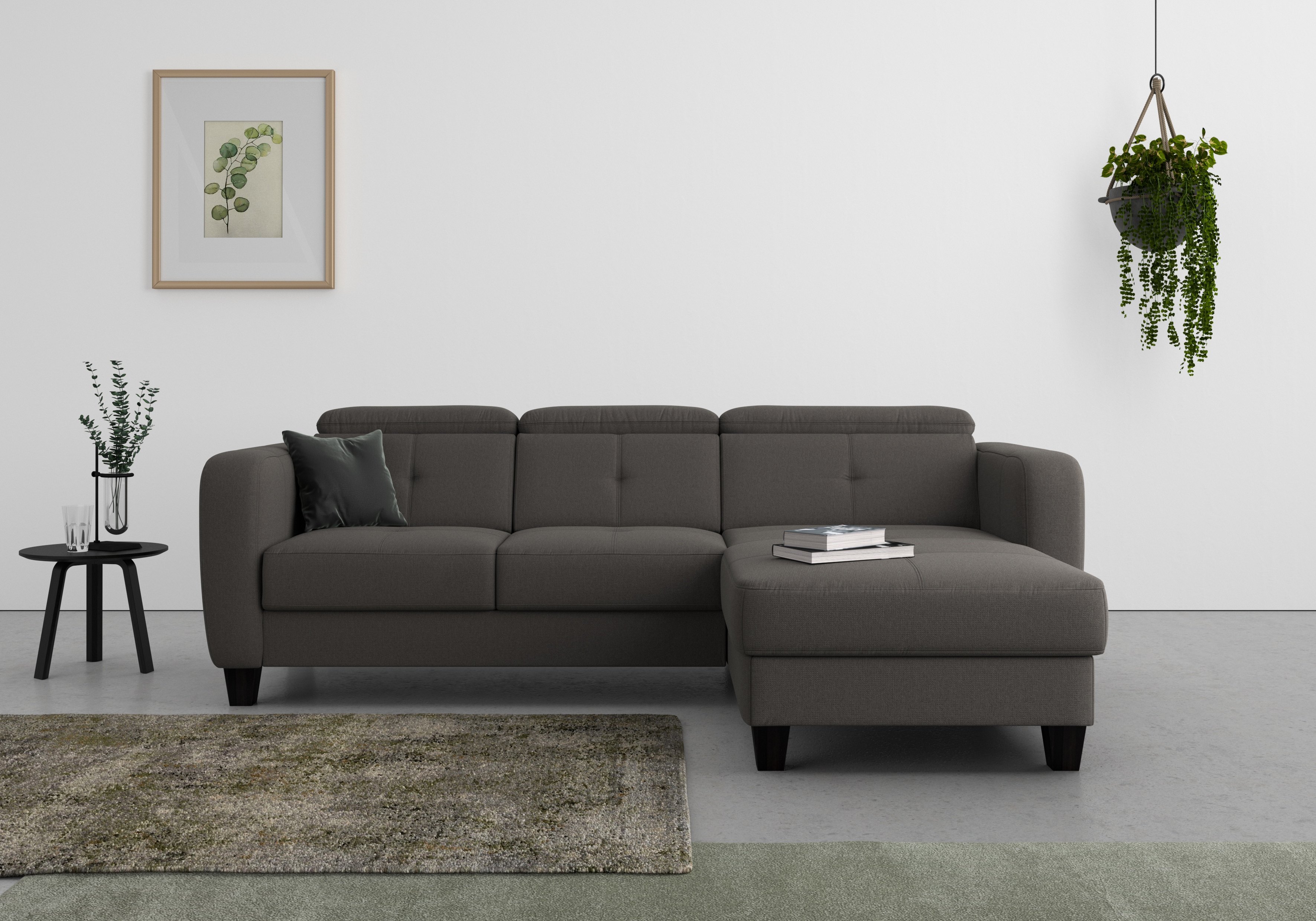 sit&more Ecksofa "Belluci L-Form" inklusive Federkern, wahlweise mit Schlaffunktion und Bettkasten