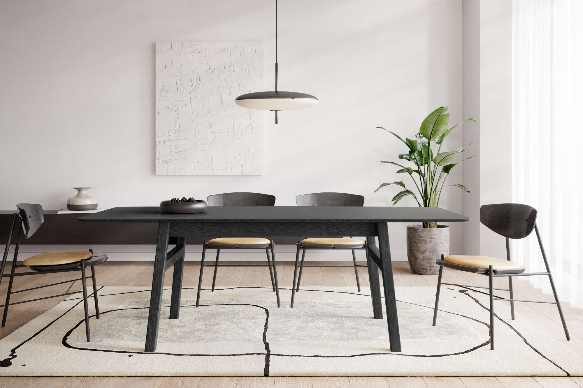 Woodman Esstisch "Curved" Scandi Design, Breite 180 cm, ausziehbar auf 220 günstig online kaufen