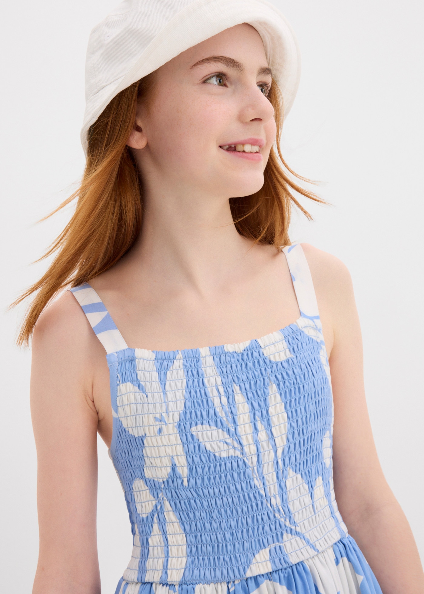 bonprix Midikleid knieumspielende Länge, mit süßem Print, aus weichem Viskose-Stoff