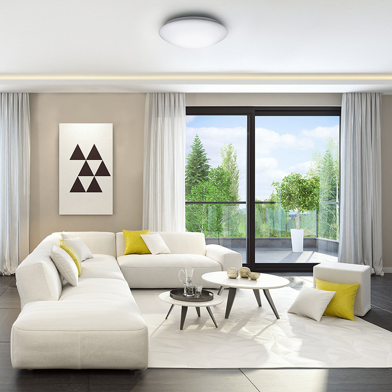 B.K.Licht LED Deckenleuchte, 1 flammig, Leuchtmittel LED-Board | LED fest integriert, LED Bad Deckenlampe Design Deckenstrahler IP44 Badezimmer Küche Flur