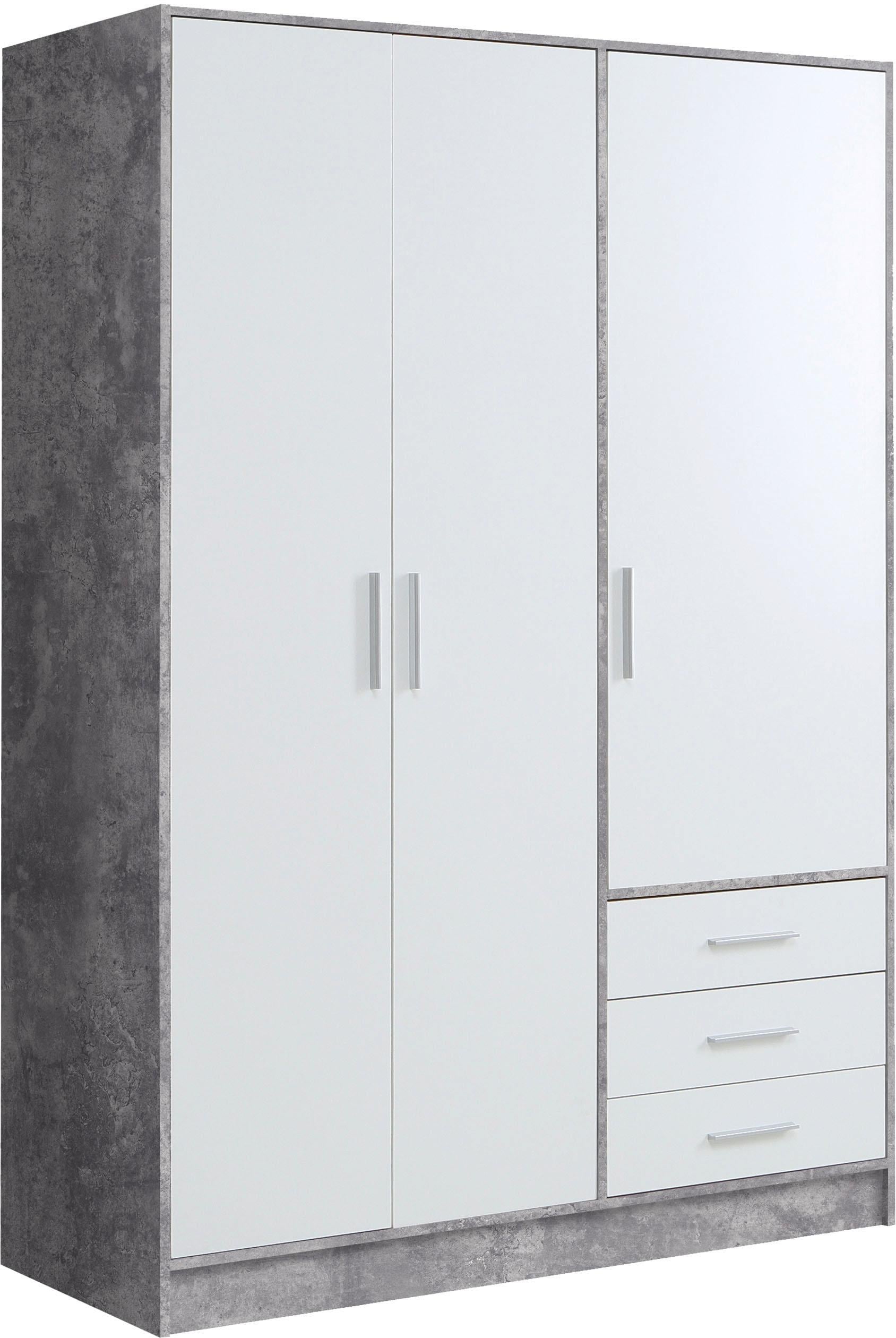 FORTE "Jupiter, Made in Europe, mit Schubladen" Maße (B/H/T) ca : 145/200/60 cm, Stauraum, 2 Breiten, 4 Farben, Schubladen, variable Einlegeböden