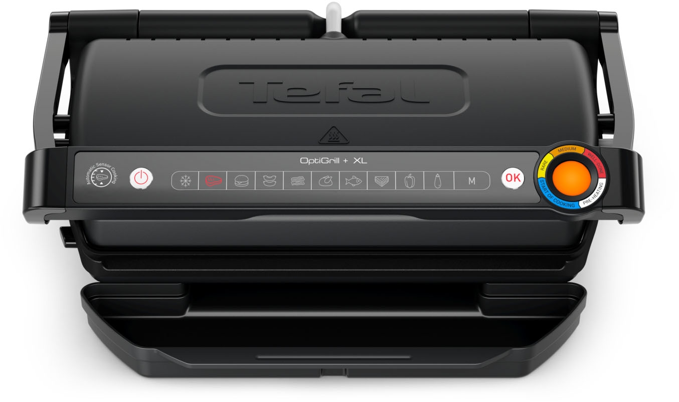 Tefal Kontaktgrill »OptiGrill+ XL, erneuerte Kochstufenanzeige, 9 automatische Programme«, 2000 W, ein manuelles Programm, spülmaschinengeeignete Platten, GC7278