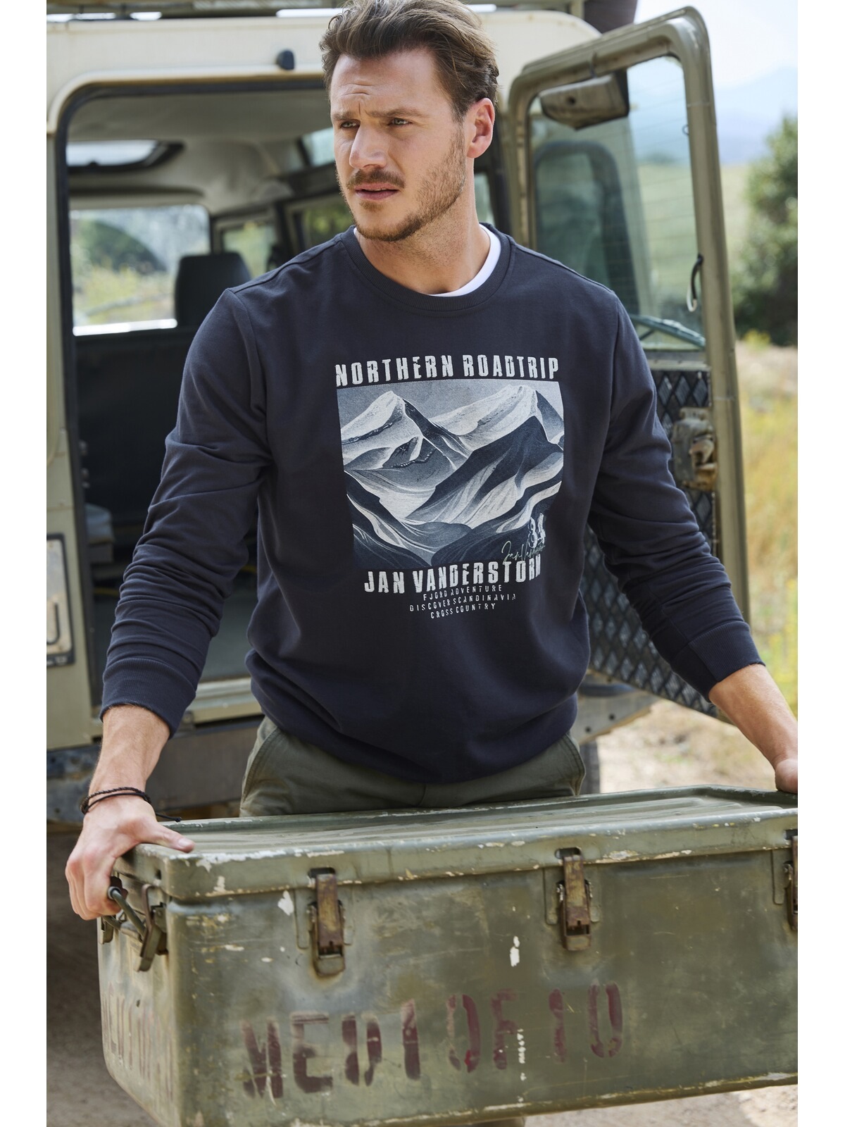 Jan Vanderstorm Sweatshirt »Doppelpack Sweatshirt HOLDGER«, (2 tlg.), mit elastischem Saumbund