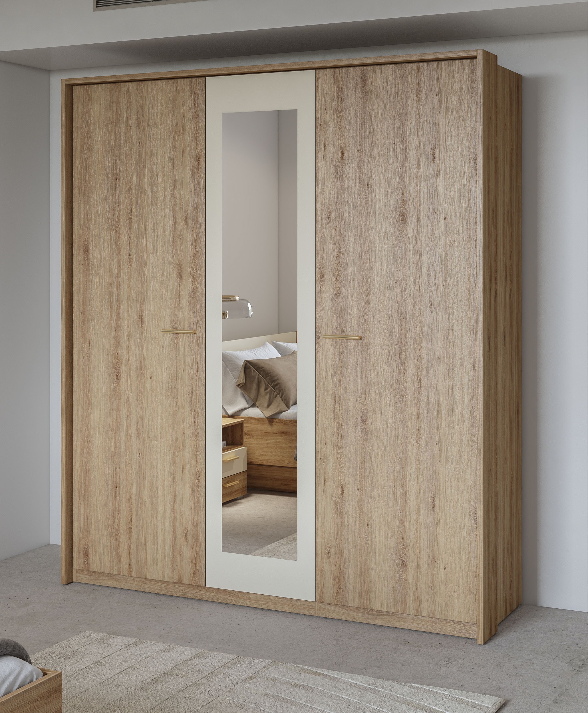 Home affaire Kleiderschrank "Bitry, Wäscheschrank incl. kompletter Innenausstattung" Kleiderschrank, verstellbare Einlegeböden 22 mm stark, tolle Holzoptik