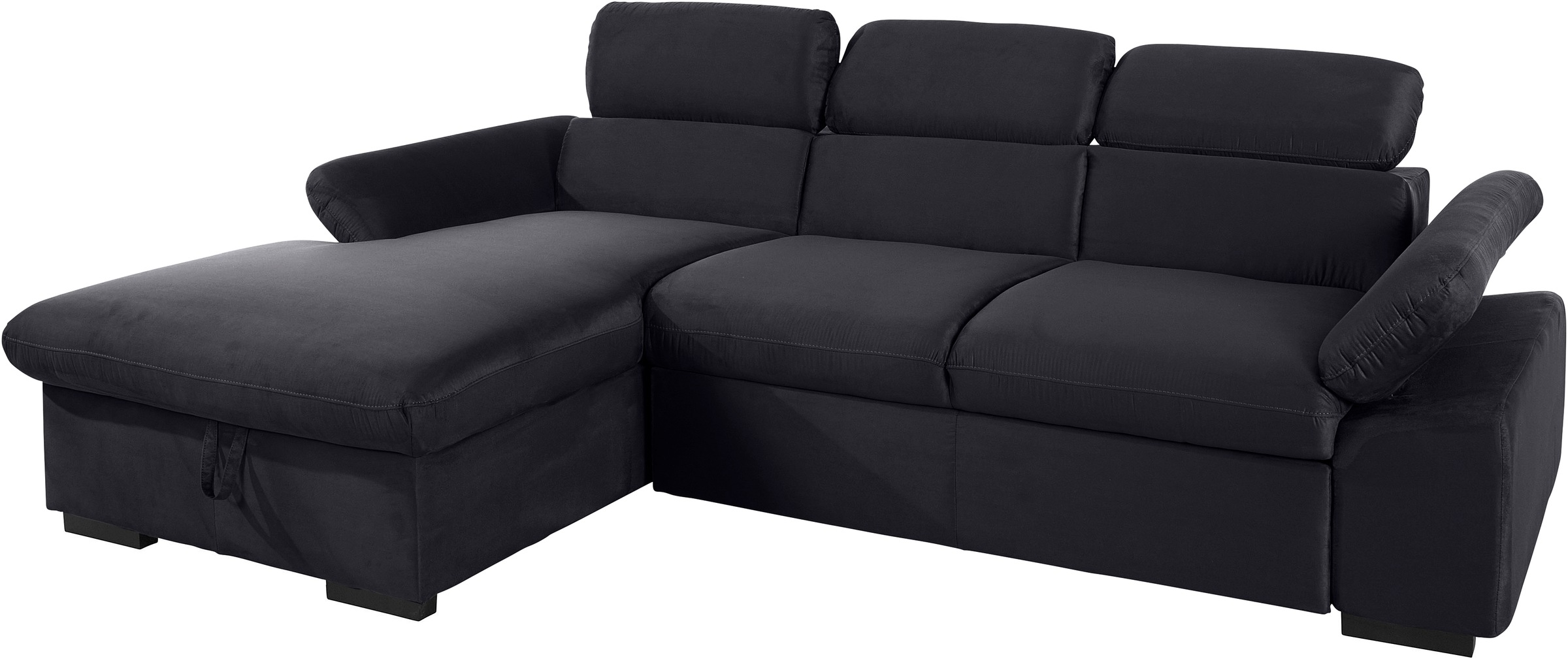 COTTA Ecksofa »Lola L-Form mit Kopfteilfunktion & Hocker«, (Set, mit Hocker), wahlweise mit Bettfunktion, Bettkasten & Armteilverstellung