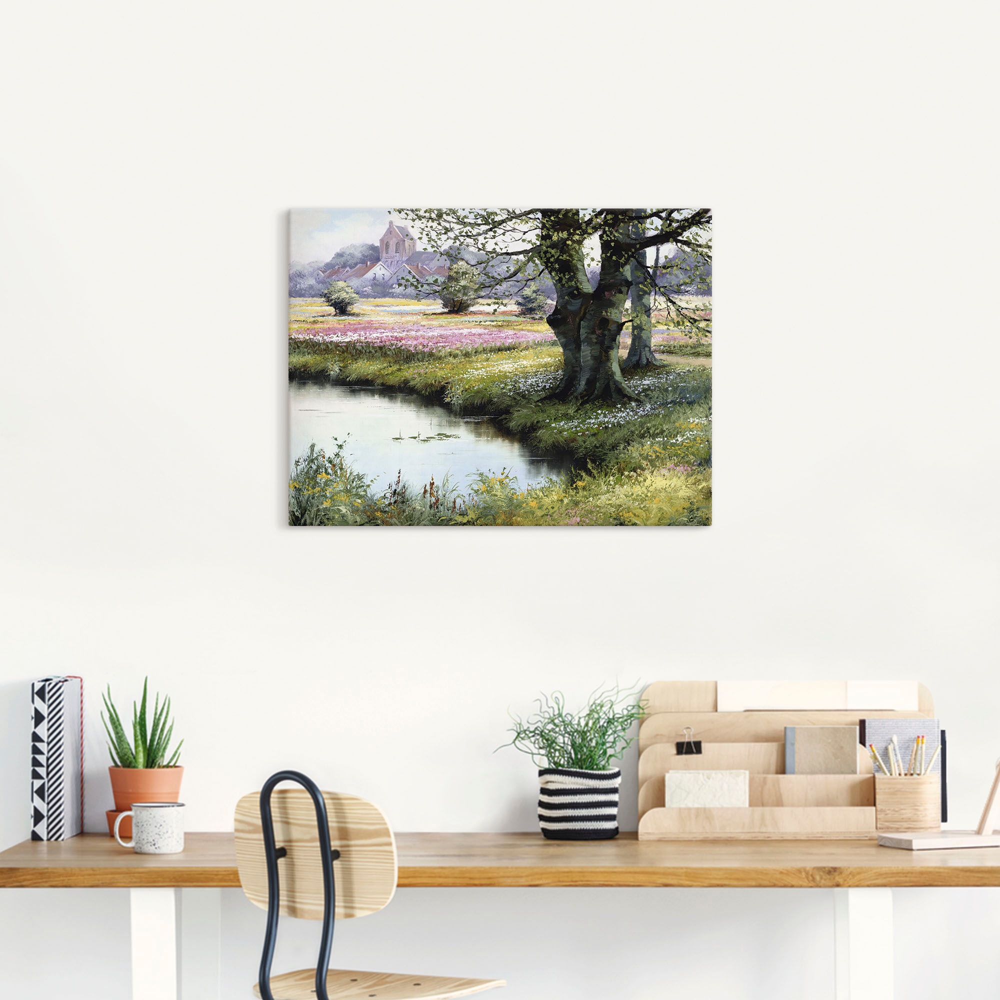 Artland Leinwandbild "Das Dorf" Felder 1 Stk. tlg. als Leinwandbild, Poster günstig online kaufen