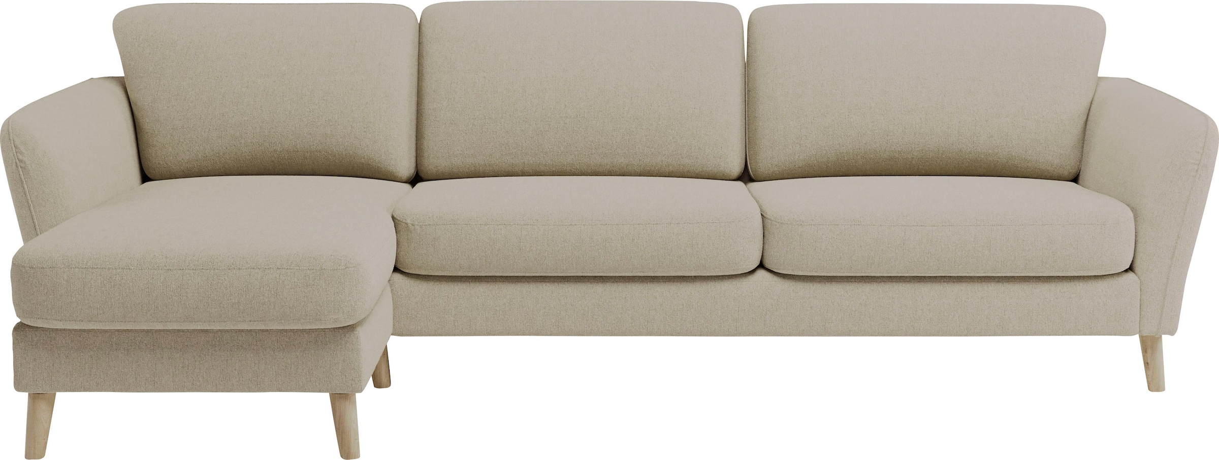 Home affaire Ecksofa »MARSEILLE (279/152cm),L-Form, Rec. rechts/links«, Massivholzbeine aus Eiche, in verschieden Bezügen und Farbvarianten
