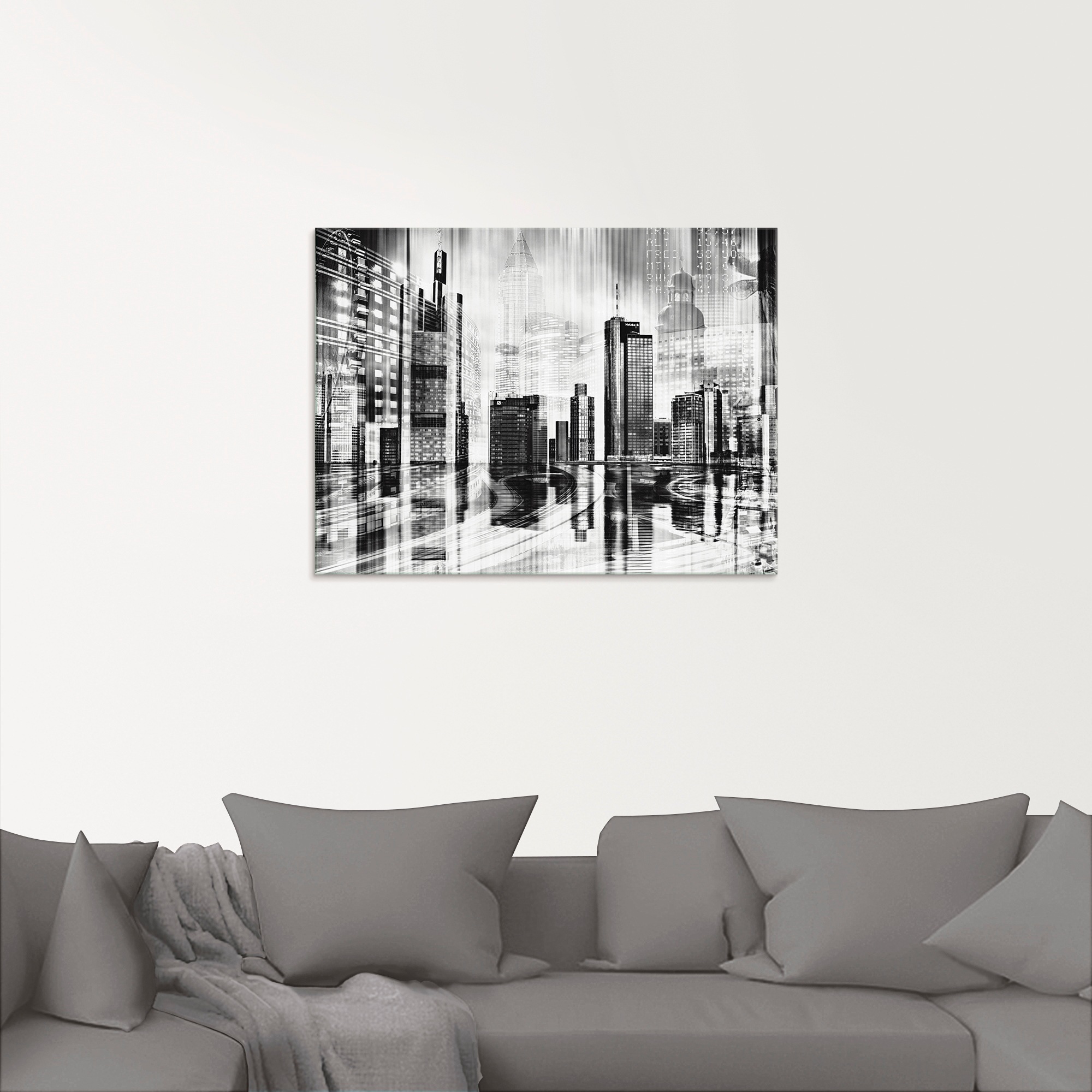 Thumbnail - Artland Glasbild "Frankfurt Skyline Collage 01", Deutschland, (1 St.), in verschiedenen Größen