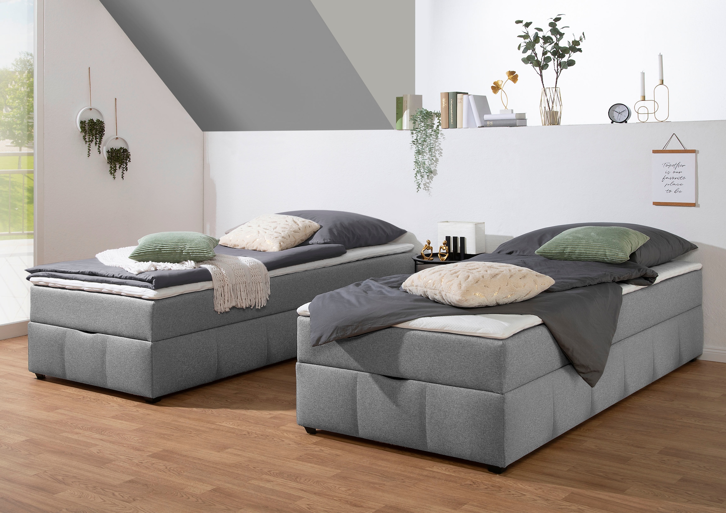 Home affaire Boxbett "Niemes inkl. Bettkasten und Topper, auch in Überlänge erhältlich" Boxbett ohne Kopfteil, inkl. Topper