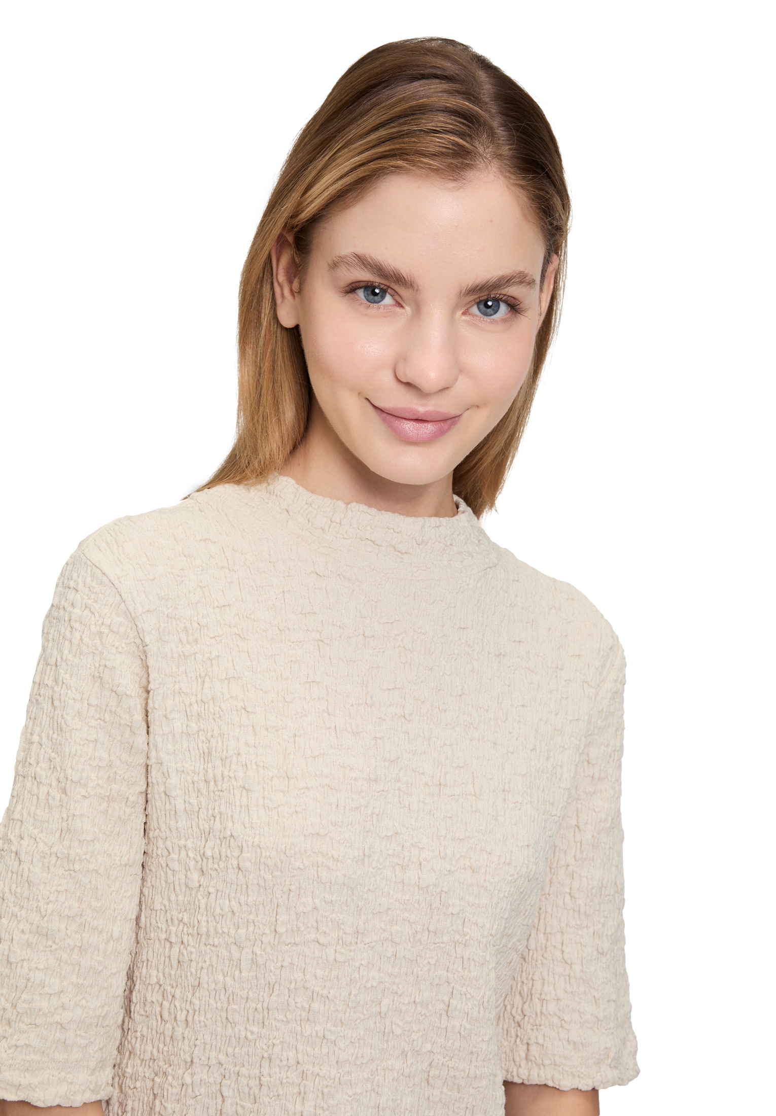Betty Barclay Kurzarmshirt »Betty Barclay Damen Strukturshirt mit Stehkragen«, (1 tlg.)