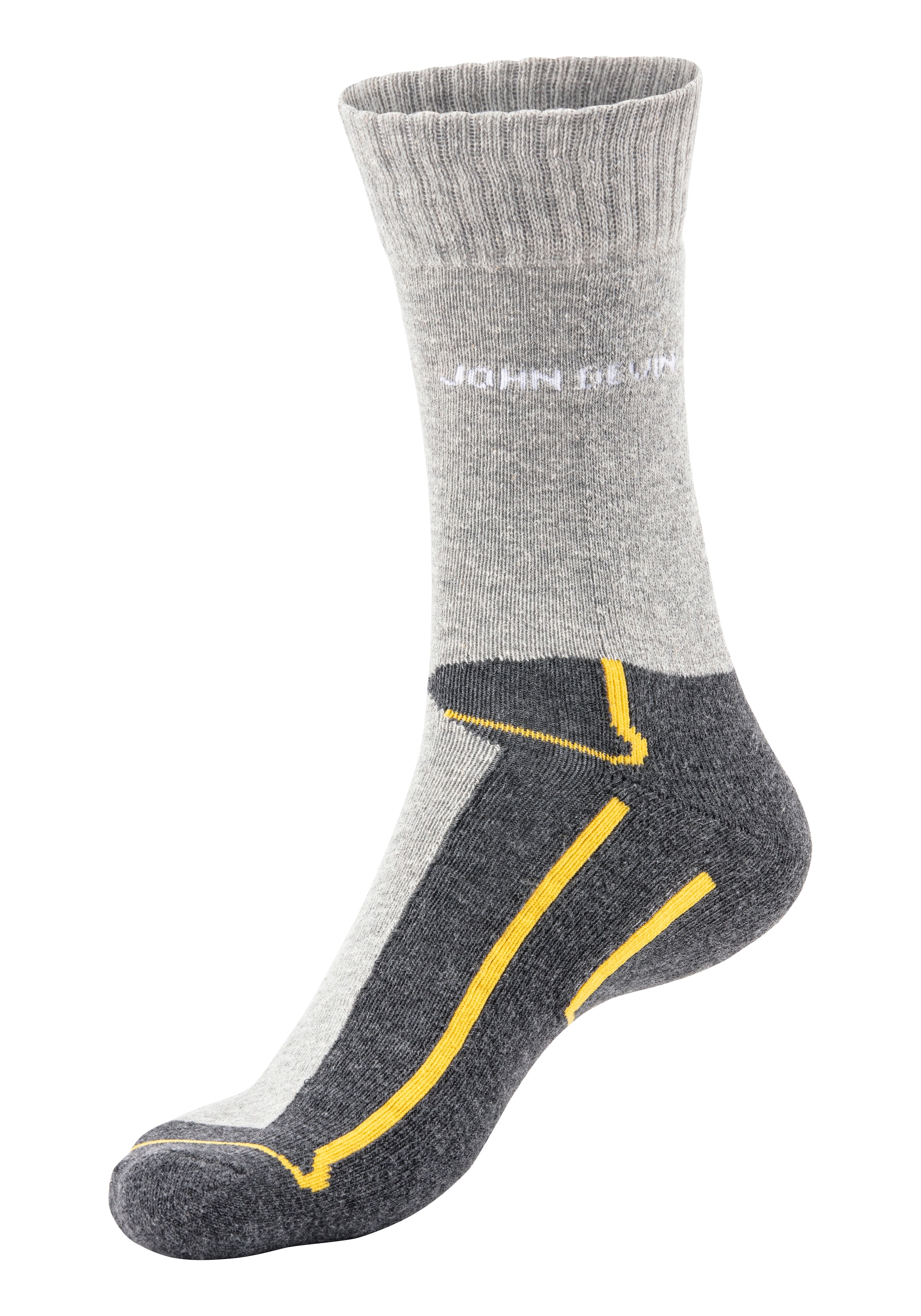 John Devin Funktionssocken, (Packung, 4 Paar), mit Sohlen über Zehen und hoch Fersenplüsch