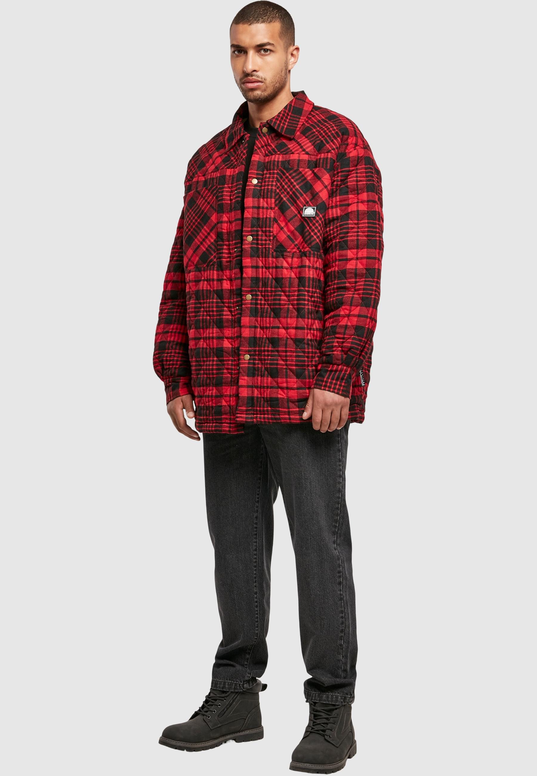 Southpole Langarmhemd »Southpole Herren Southpole Flannel Quitted Shirt Jacket«, (1 tlg.)