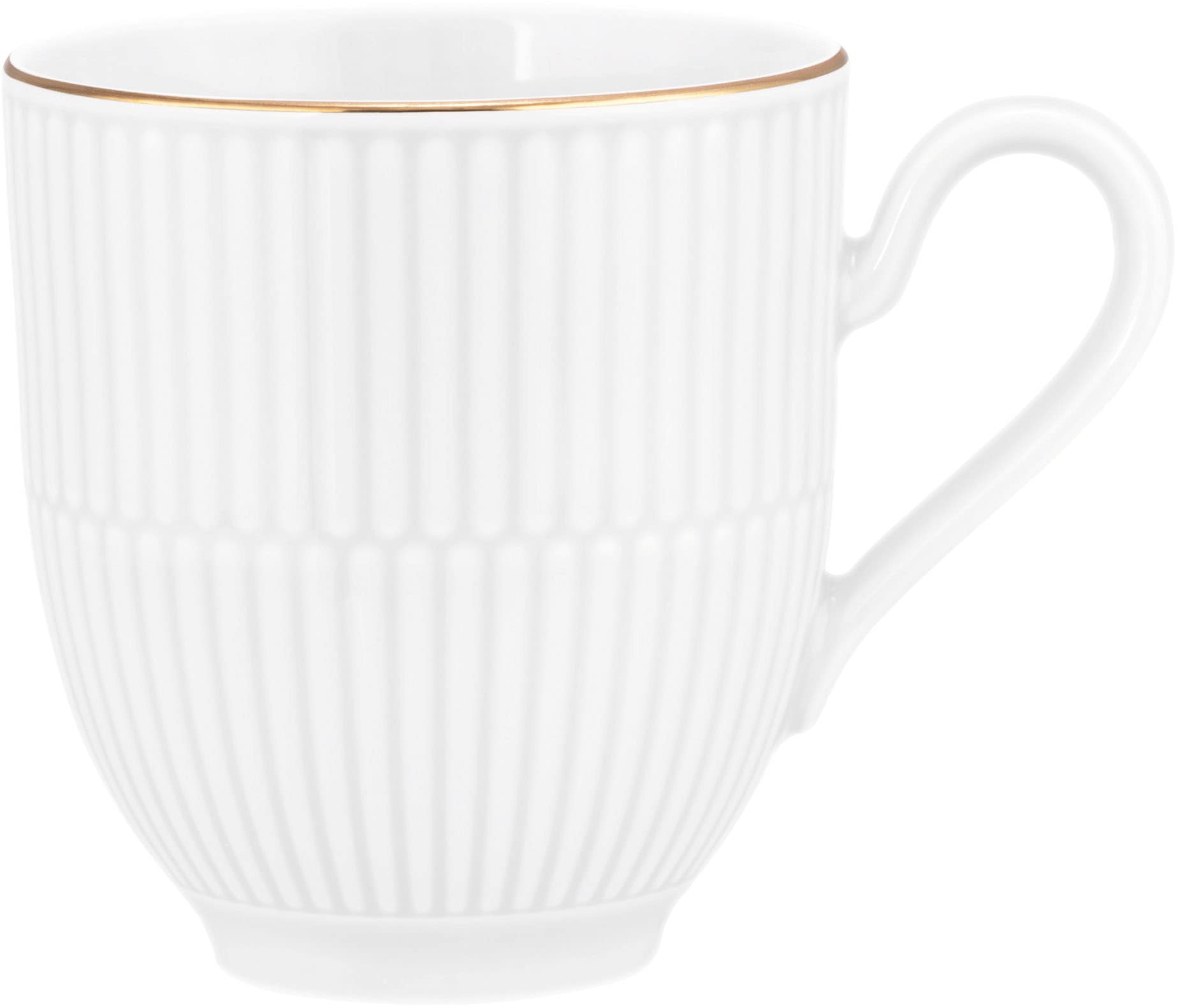 Seltmann Weiden Becher "Amina" Kaffeebecher, Tasse, mit Relief und edler Goldumrandung