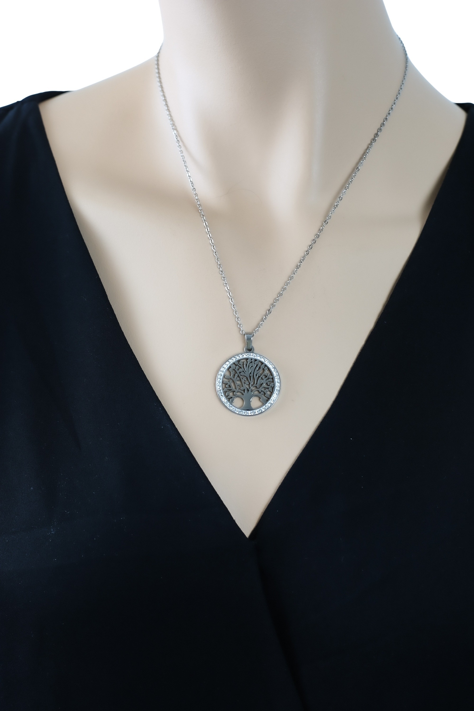 COLLEZIONE ALESSANDRO Kette mit Anhänger »Eternal Root«, mit Lebensbaum Anhänger und Strass