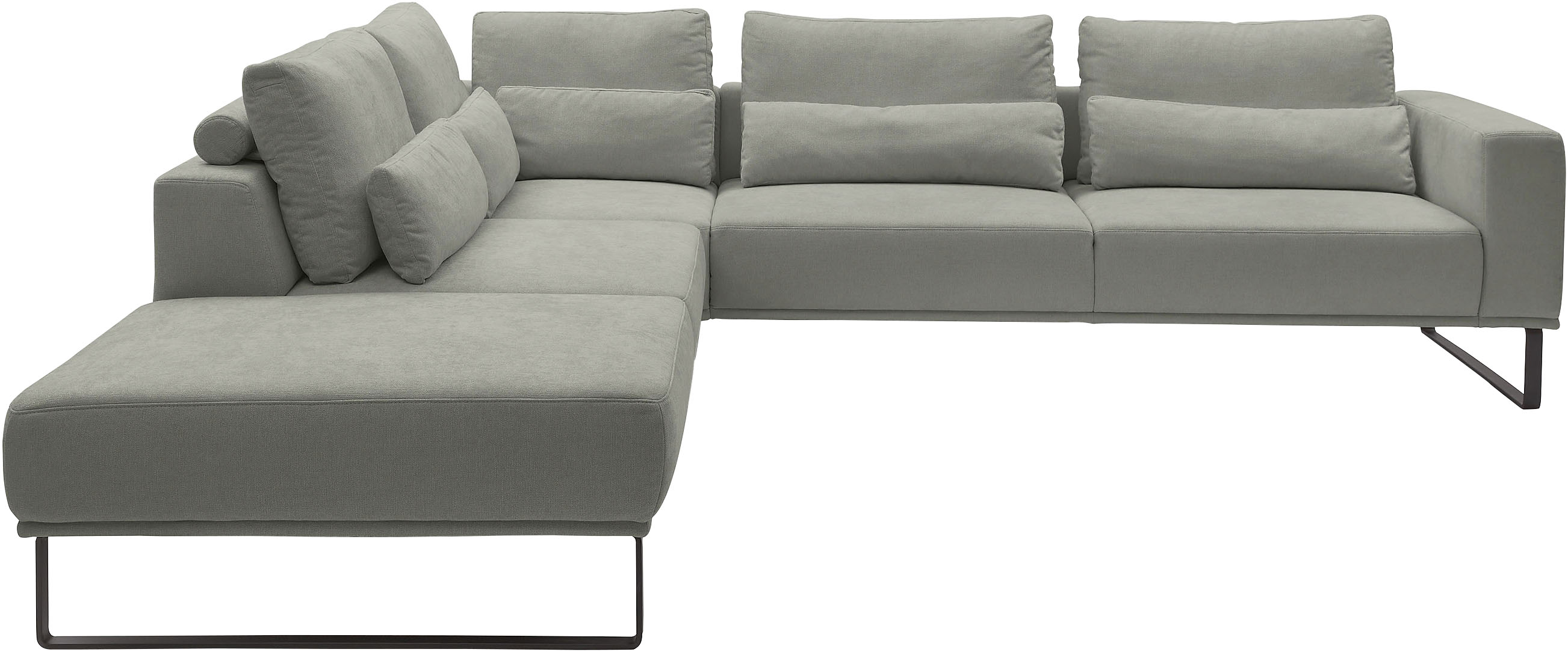 Musterring "JustB PM100 Federkern & Kaltschaum, bequem, Breite 308cm, L-Form" mit Sitztiefenverstellung und Kissen, mit Metallkufe, Maße 290x308 cm