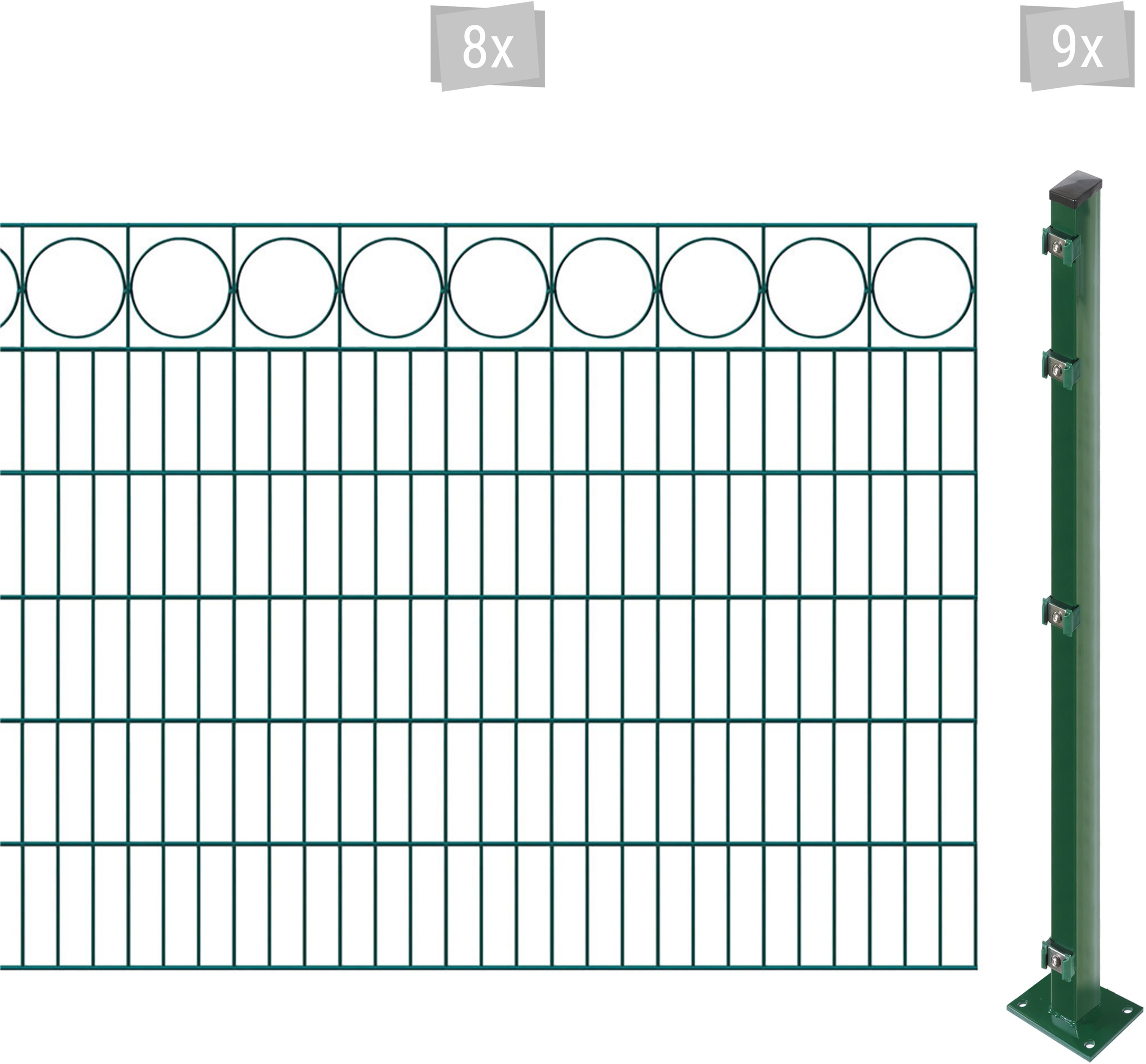 Arvotec Doppelstabmattenzaun »EASY 120 zum Aufschrauben "Ring" mit Zierleiste«, Zaunhöhe 120 cm, Zaunlänge 2 - 60 m