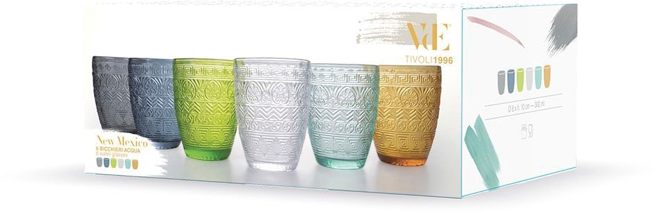 Villa d'Este Gläser-Set »New Mexico«, (Set, 6 tlg.), Wassergläser-Set, 6-teilig, Inhalt 300 ml