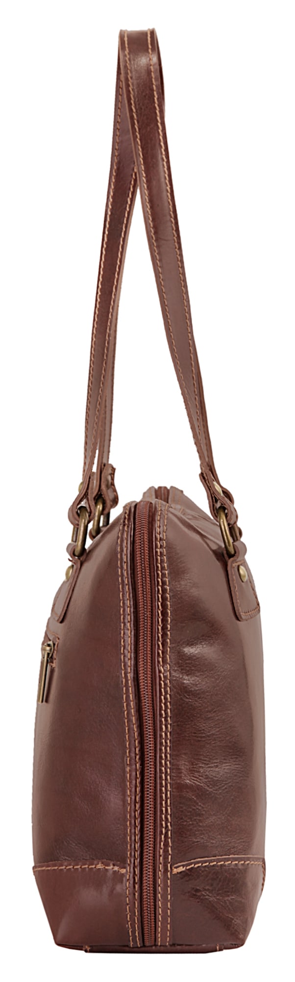 Piké Henkeltasche, echt Leder, Made in Italy