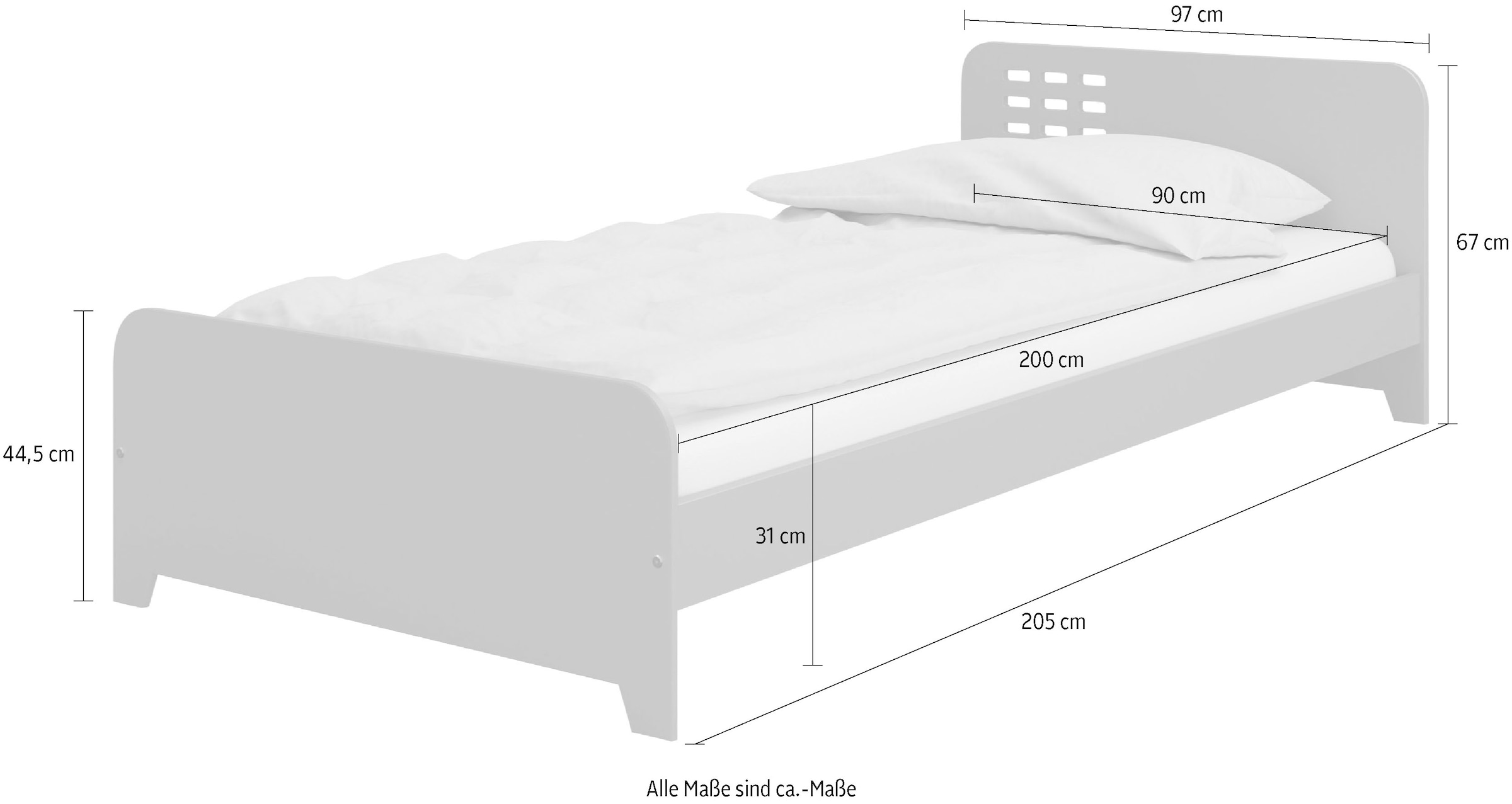 andas Einzelbett »Loke«, modernes Jugendbett im Industrial Look