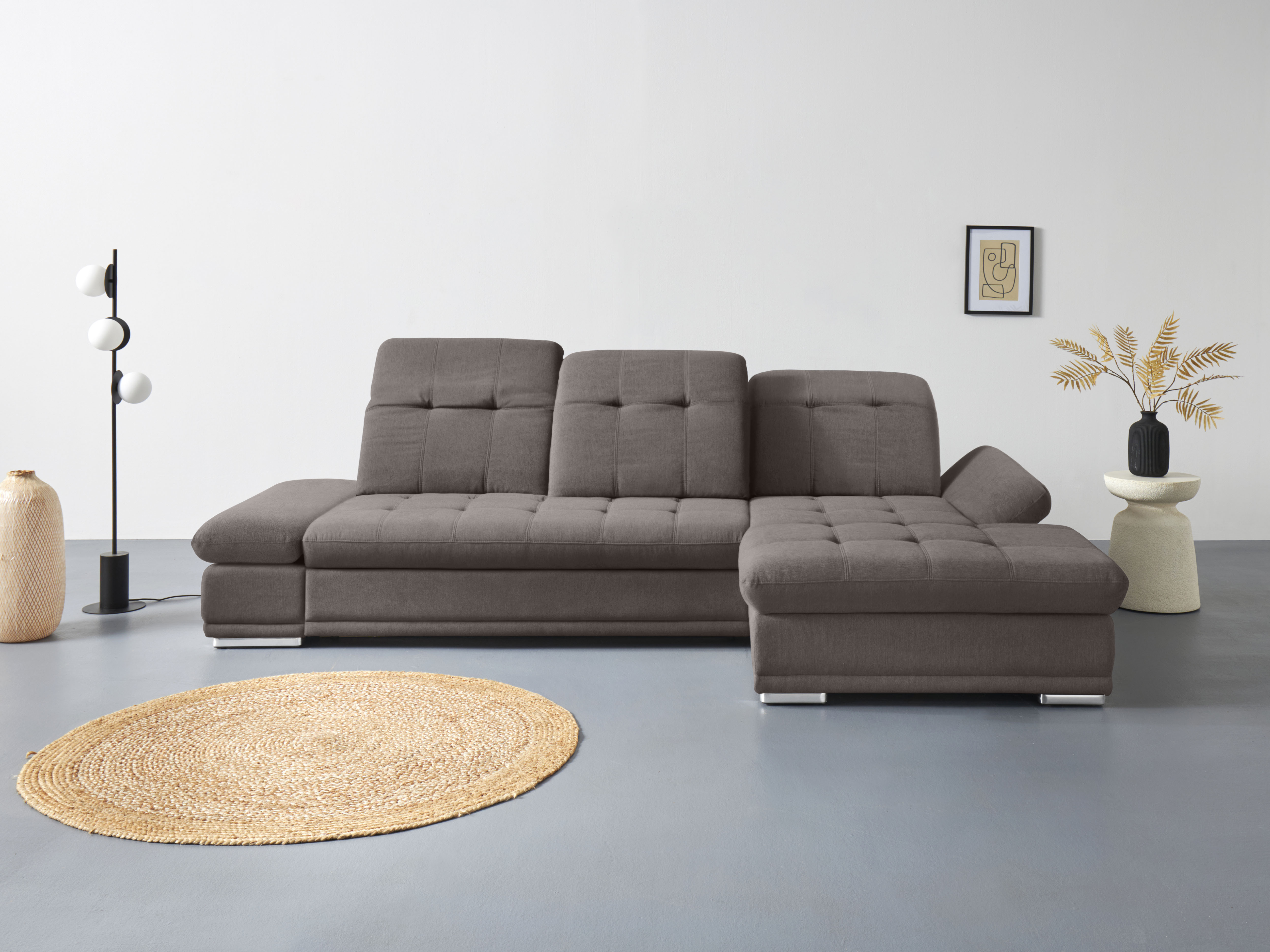 COTTA Ecksofa "Holiday L-Form mit Sitztiefen-, Armteil- und Kopfteilverstellung" wahlweise mit Schlaffunktion & Bettkasten